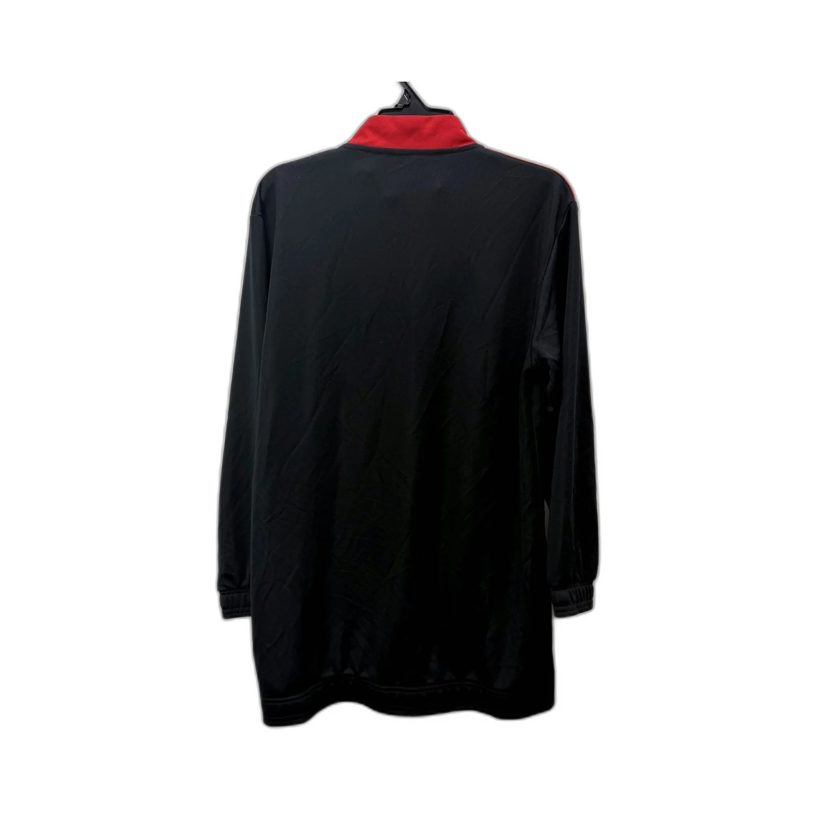 Adidas Mens Lightweight Athletic Soccer Jacket in Black and Red Size S - Image 2