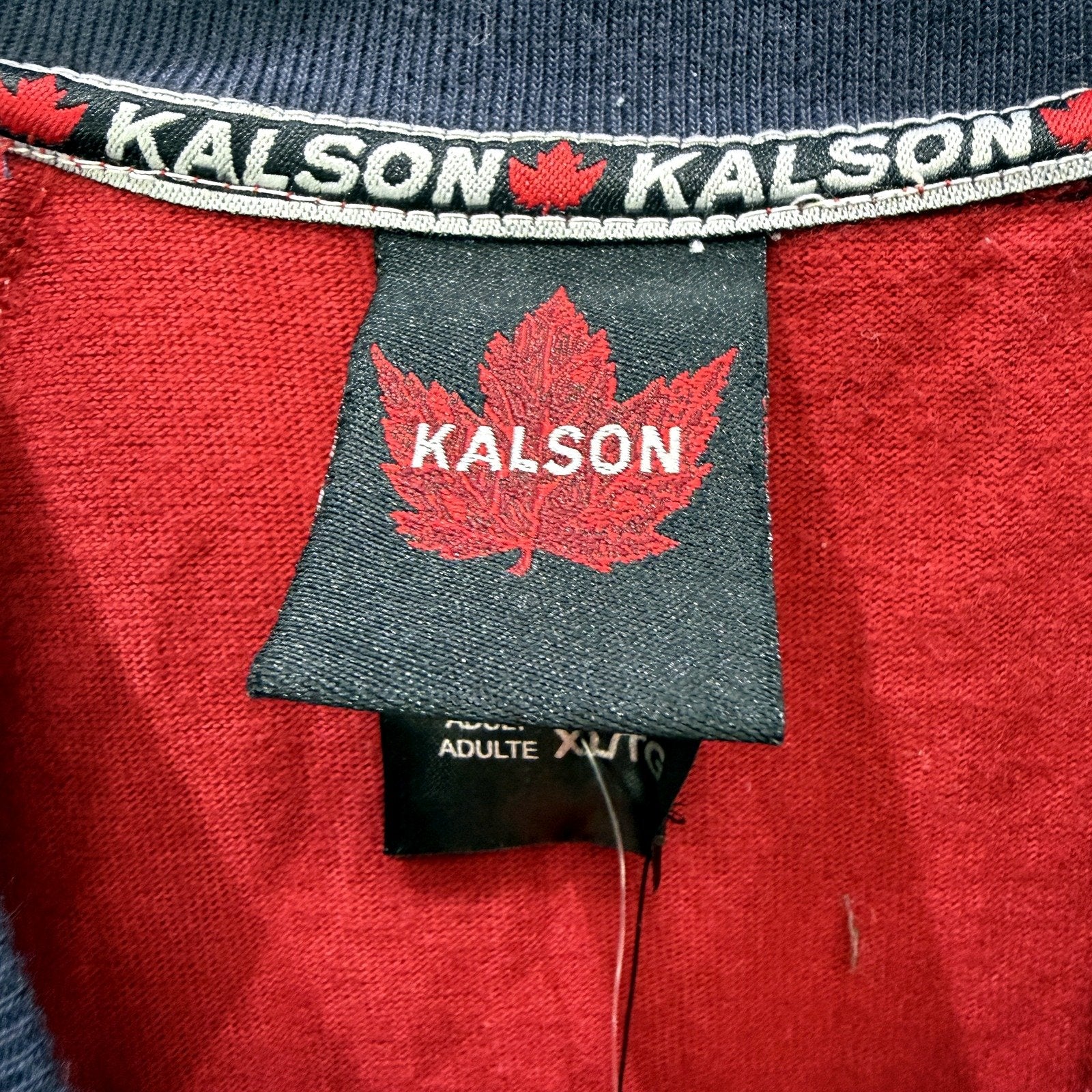 Kalson Mens Pullover Sweatshirt in Red and Navy Blue, 100% Cotton, XL NEW - Image 3