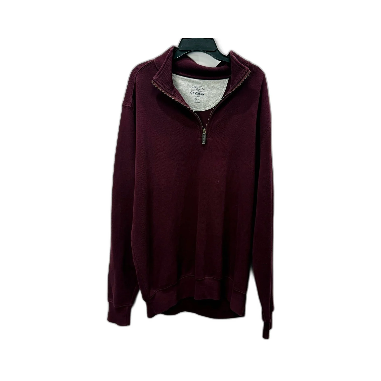 Gazman Mens Pullover Sweatshirt Burgundy Cotton Casual Comfortable Size M