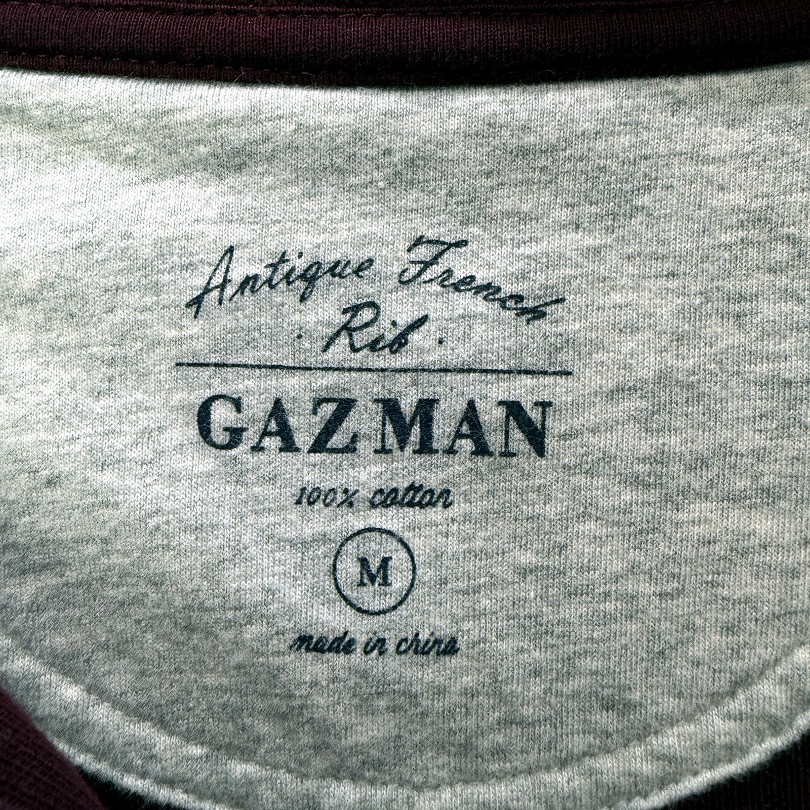 Gazman Mens Pullover Sweatshirt Burgundy Cotton Casual Comfortable Size M - Image 4