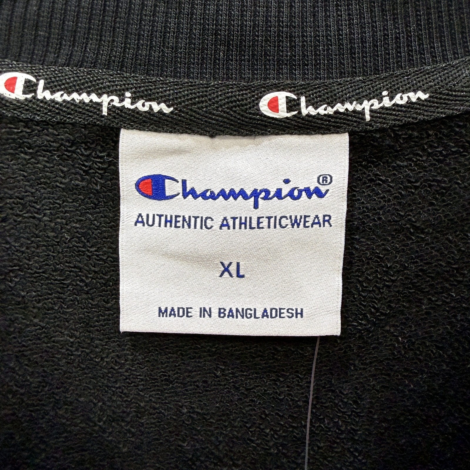 Champion Mens Pullover Sweatshirt Black Crew Neck Cotton Blend Size XL NEW - Image 5