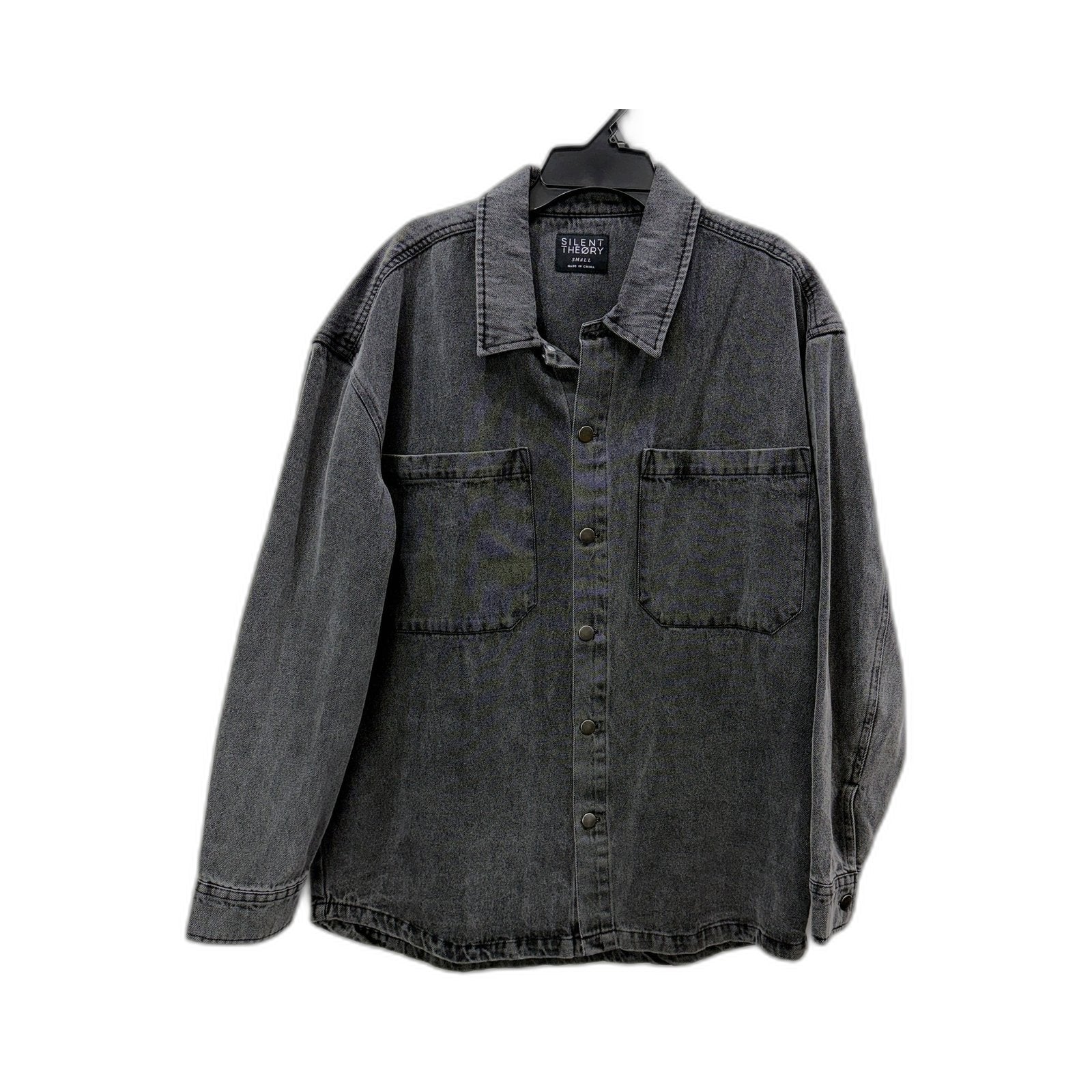 Silent Theory Mens Gray Denim Jacket for Small Sizes Size Small