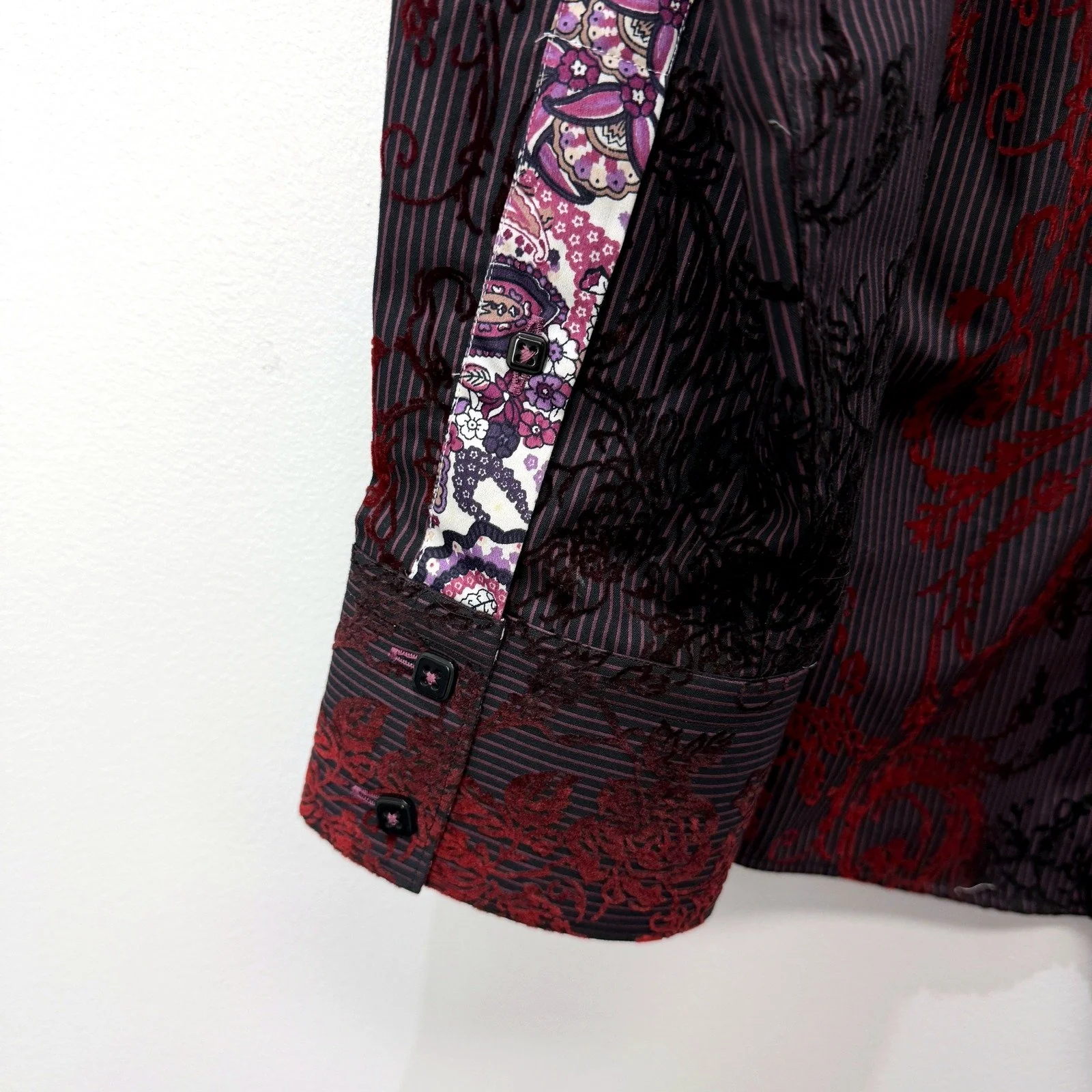 Pure Blakk Mens Slim Fit Button-Down Shirt Floral Print Multi Color Size 2XL - Image 4