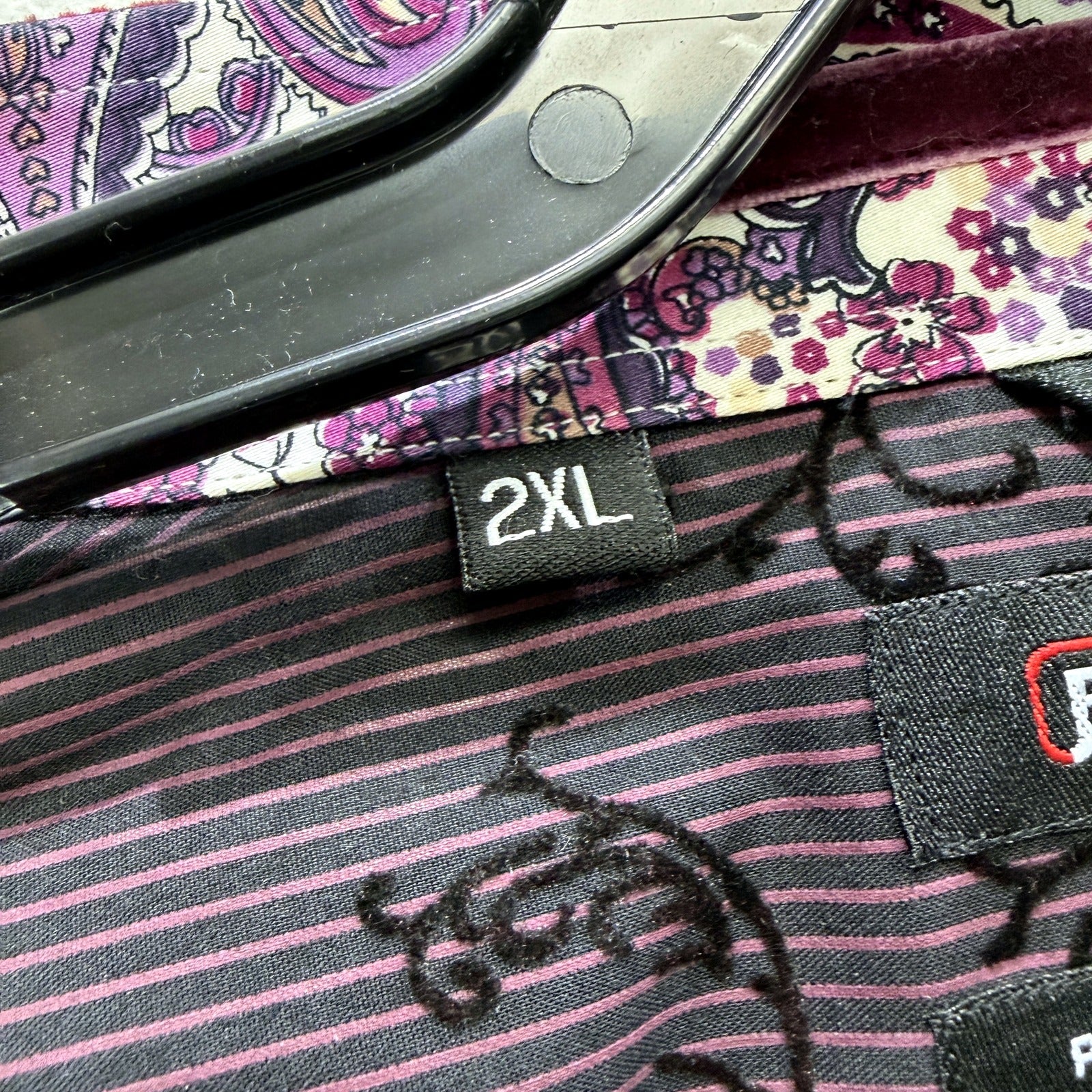 Pure Blakk Mens Slim Fit Button-Down Shirt Floral Print Multi Color Size 2XL - Image 7