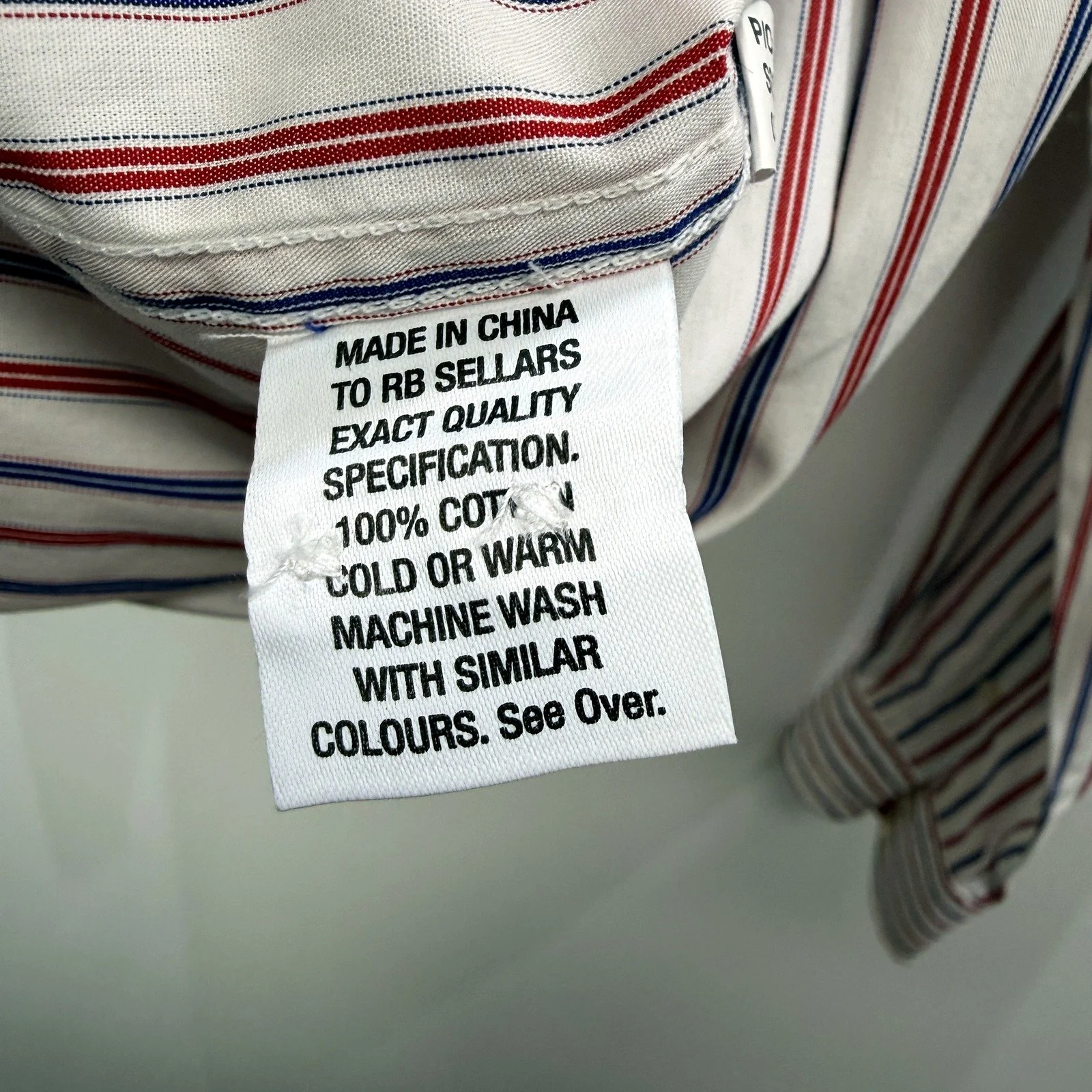 RB Sellars Mens Striped Dress Shirt Cotton Long Sleeve Collared Multi Color SZ L - Image 3