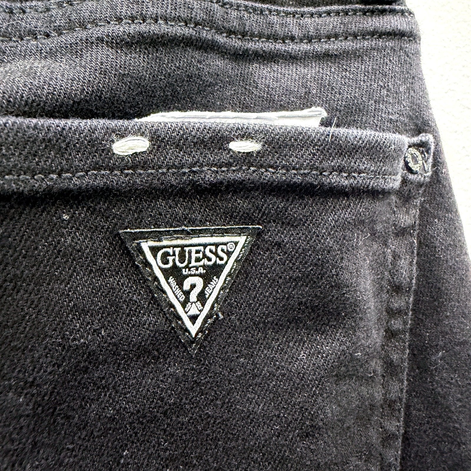 Guess Womens Skinny Mid Rise Black Cotton Denim Jeans Size 28 NEW - Image 3