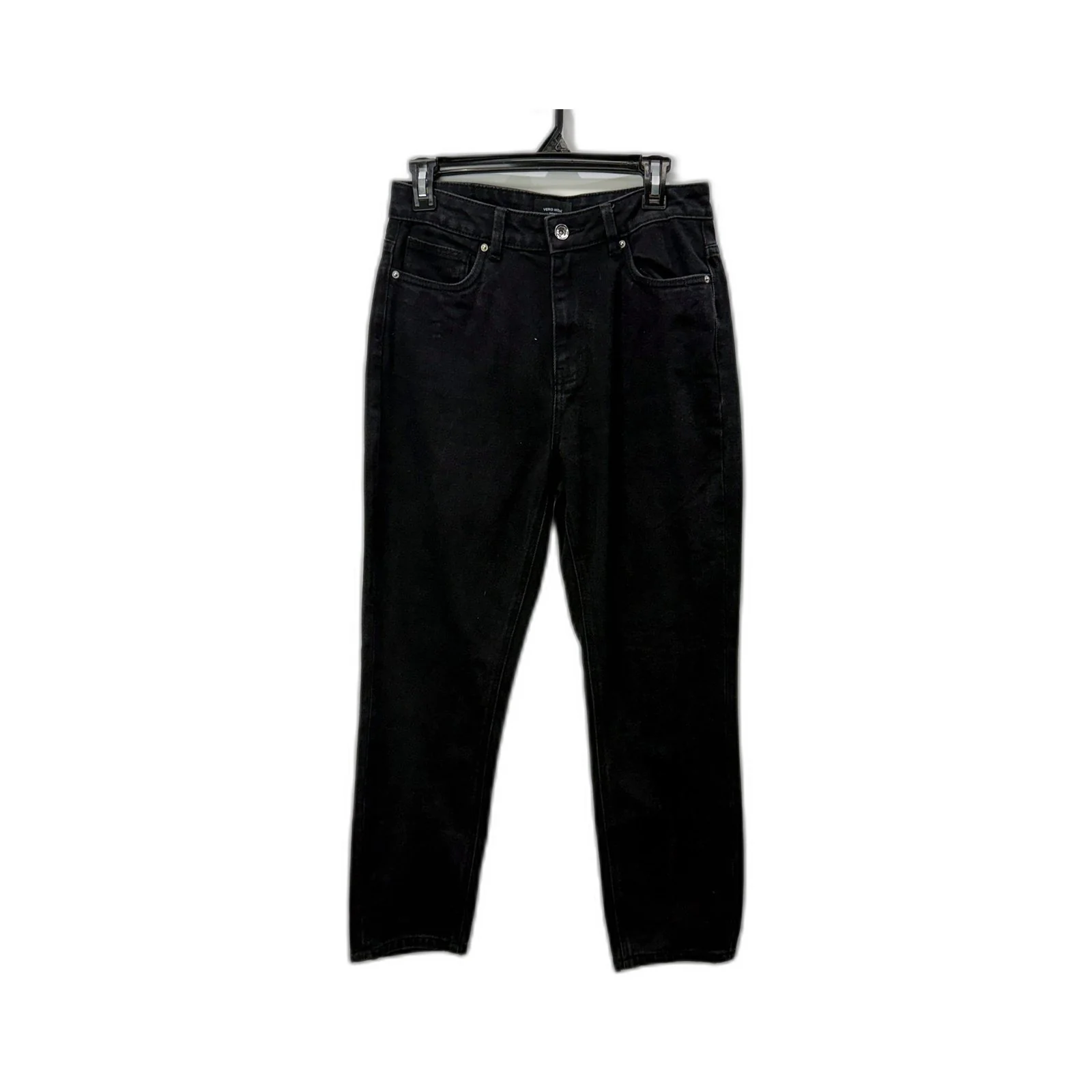 Vero Moda Womens Black Denim Jeans High Waisted Straight Leg Size 29/32