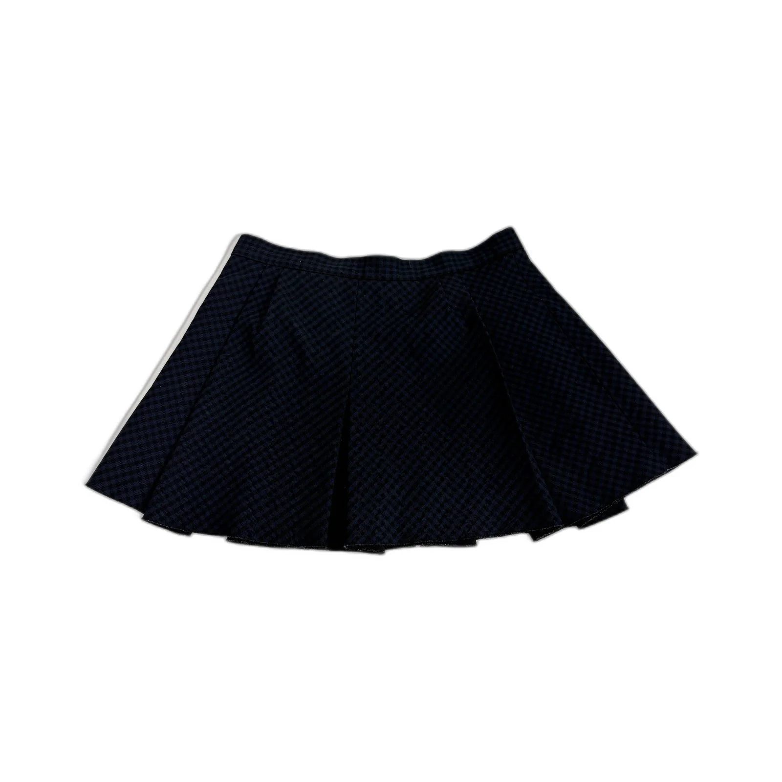 Zara Womens Pleated Navy Blue and Black Cotton Skirt - XS - Image 2