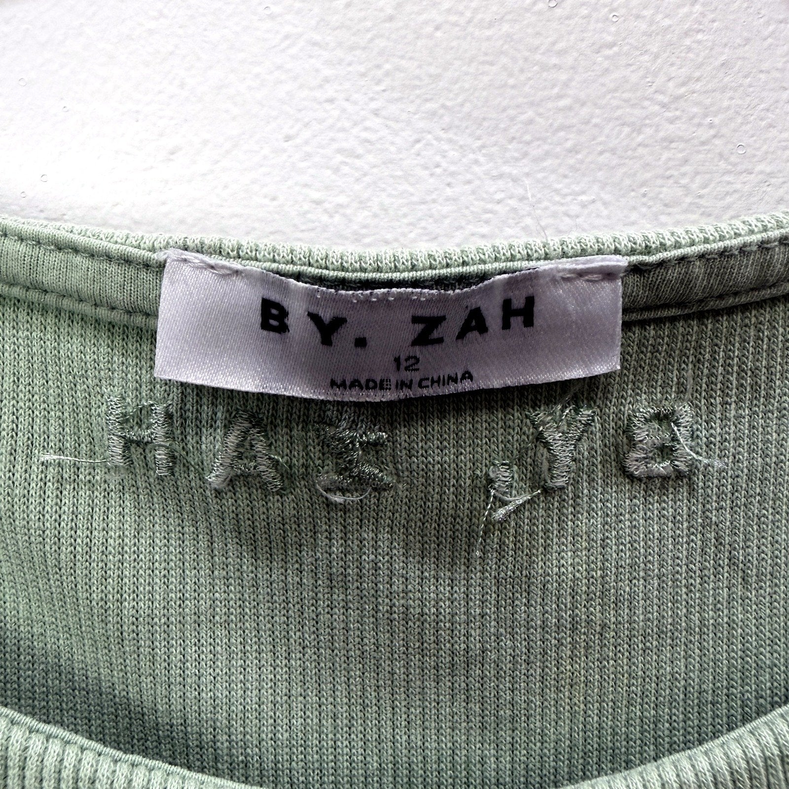 By Zah Womens Ribbed Tank Dress Olive Green Bodycon Sleeveless Size 12 NEW - Image 3