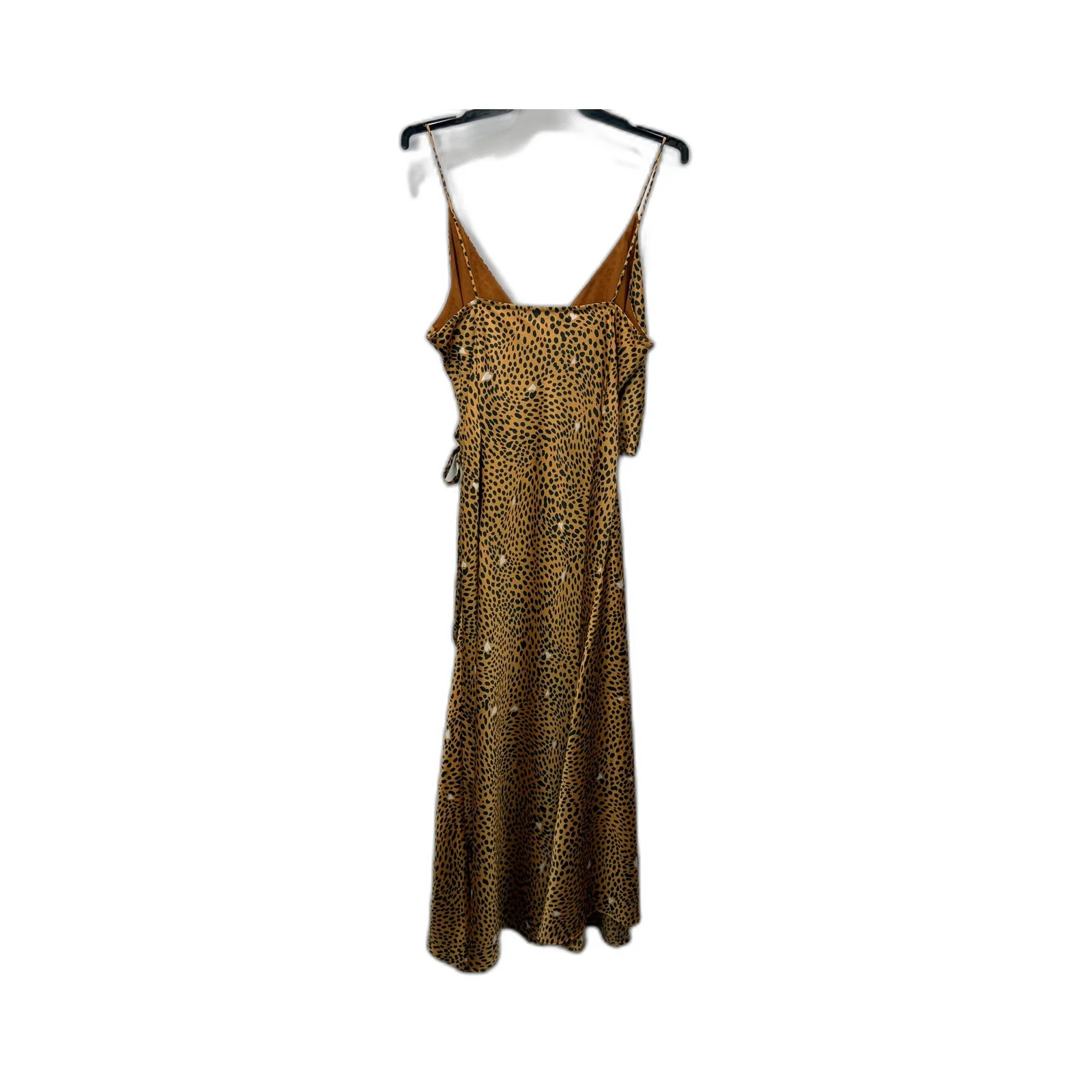 Rodeo Show Womens Leopard Print Wrap Dress Spaghetti Strap Casual Size 14 - Image 2
