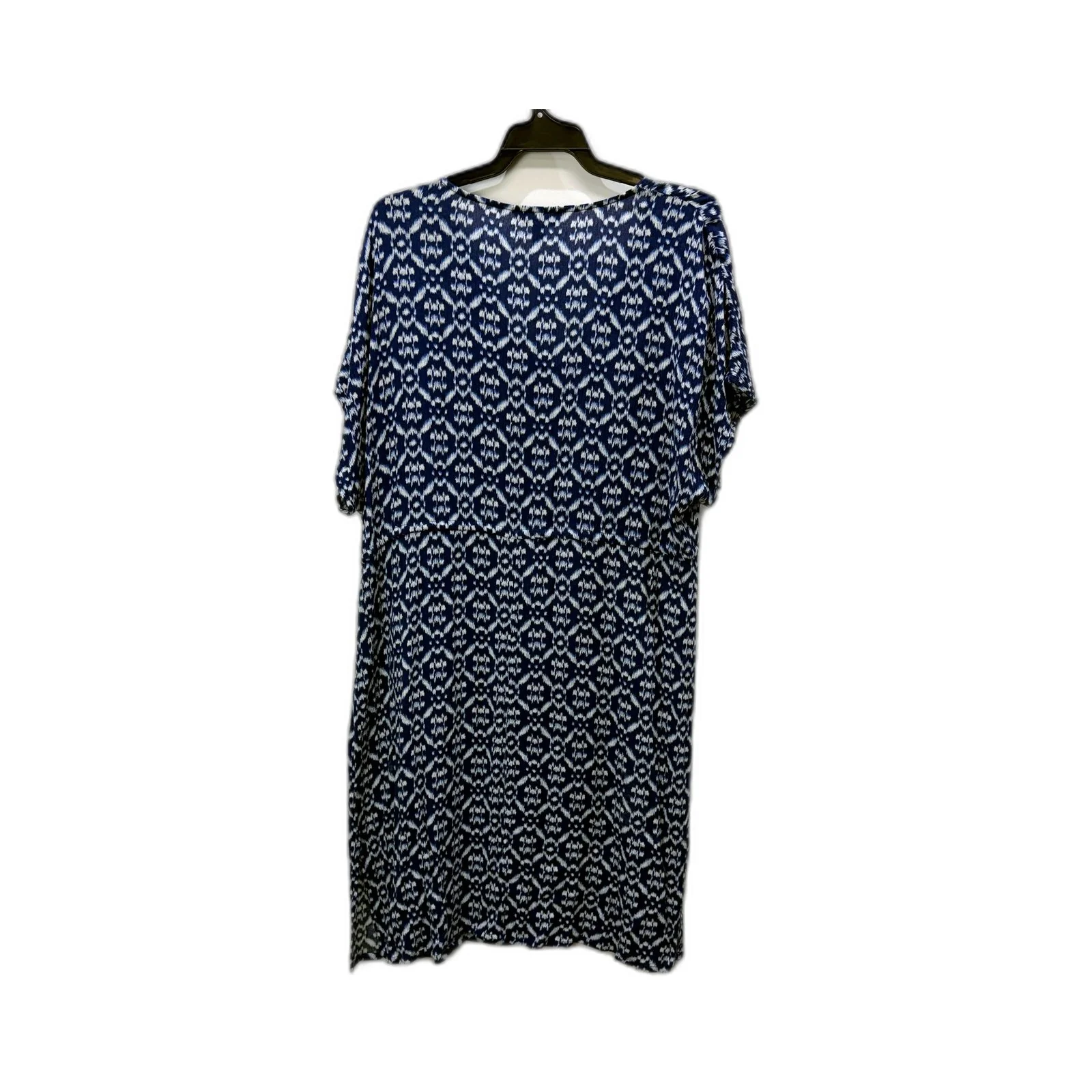 Suzanne Grae Womens Navy and White Patterned Viscose Summer Dress Size M - Image 2