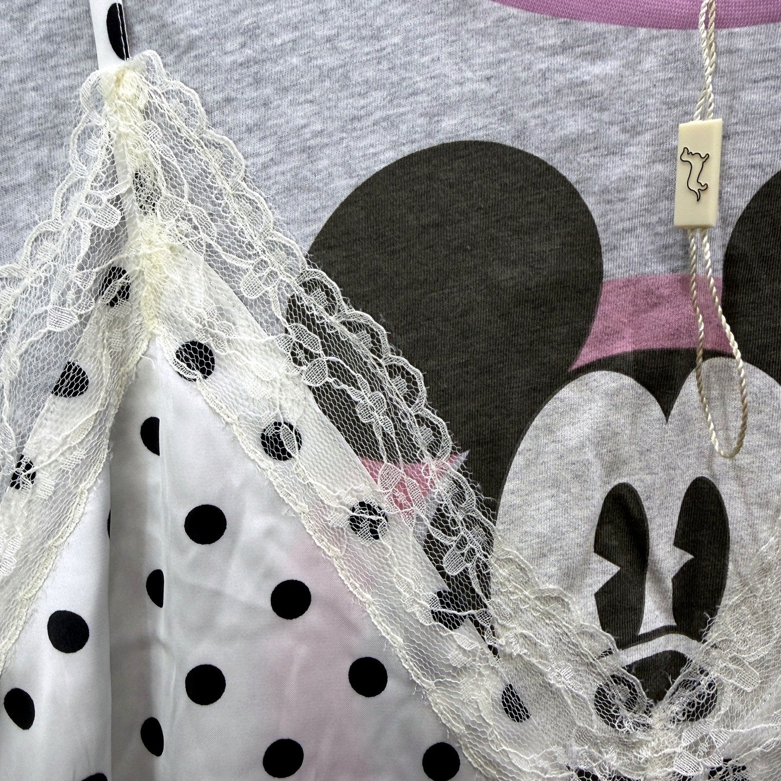 Disney Gray Pink Polka Dot Lace Sleep Camisole Womens XL NEW - Image 3