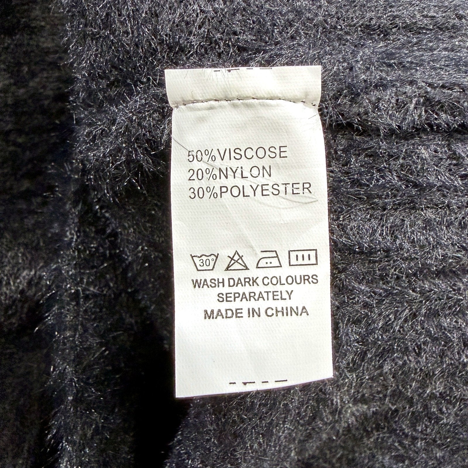 Hourglass Womens Fuzzy Mock Neck Pullover Sweater in Black, Medium Size - Image 4