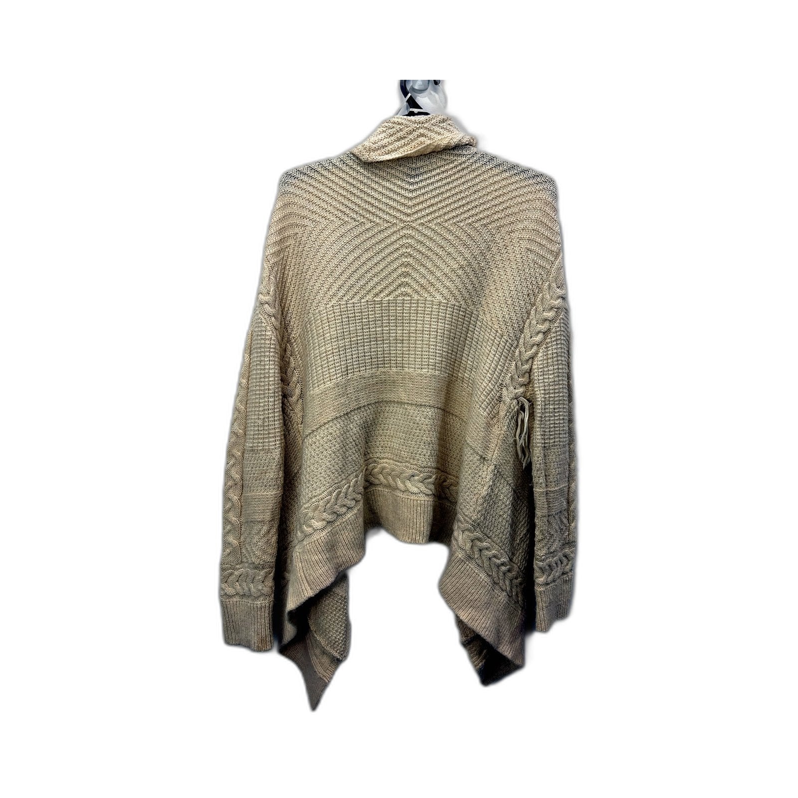H&M Womens Oversized Cable Knit Cardigan Sweater in Beige, XS Size - Image 2