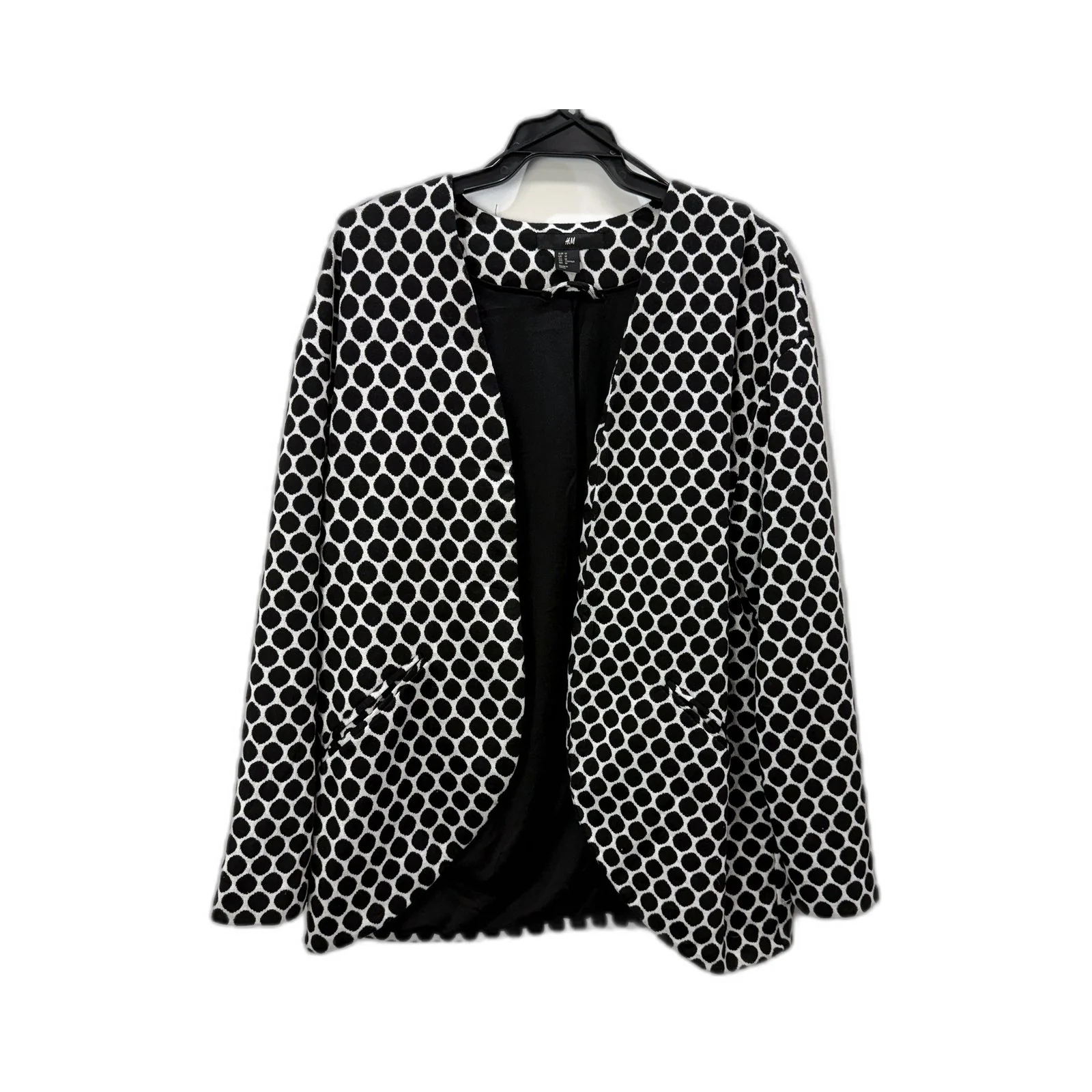 H&M Womens Polka Dot Jacket in Black and White, Size M