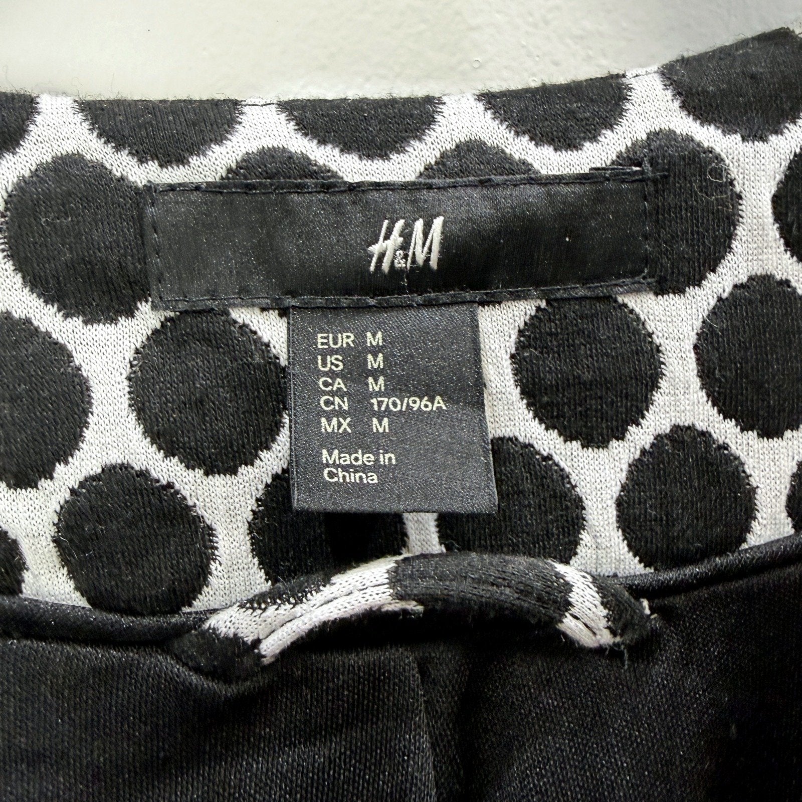 H&M Womens Polka Dot Jacket in Black and White, Size M - Image 3