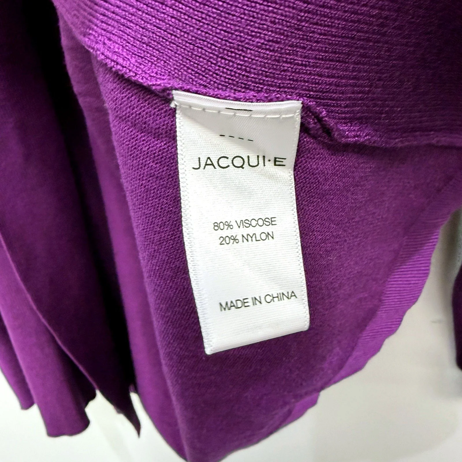 Jacquie Womens Open Front Cardigan Sweater Viscose Nylon Purple Size M NEW - Image 4