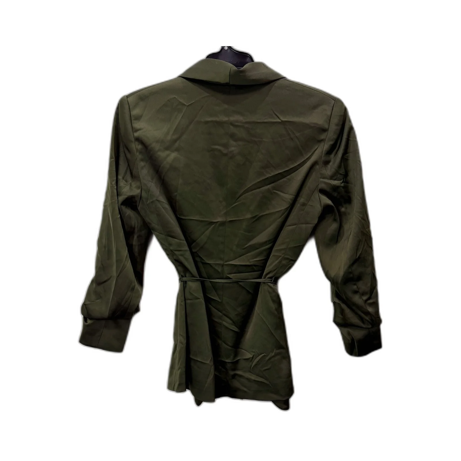 H&M Womens Dress Jacket Olive Green Lightweight Belted Trench Coat for XXS NEW - Image 2