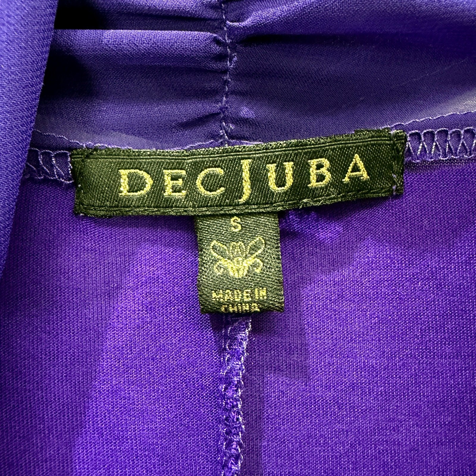 Decjuba Womens Draped Open Front Cardigan Sweater in Purple, Size S - Image 3