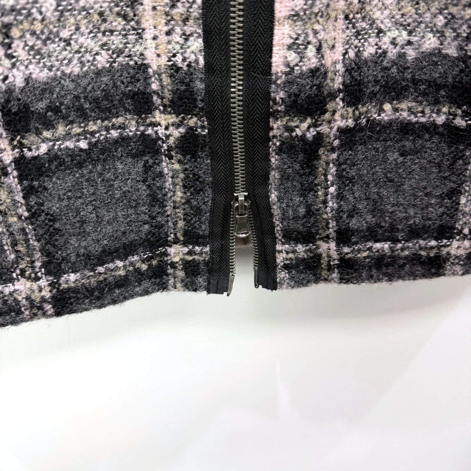 Guess Womens Plaid Puff Sleeve Zip Front Dress Multi Color Size 12 - Image 8