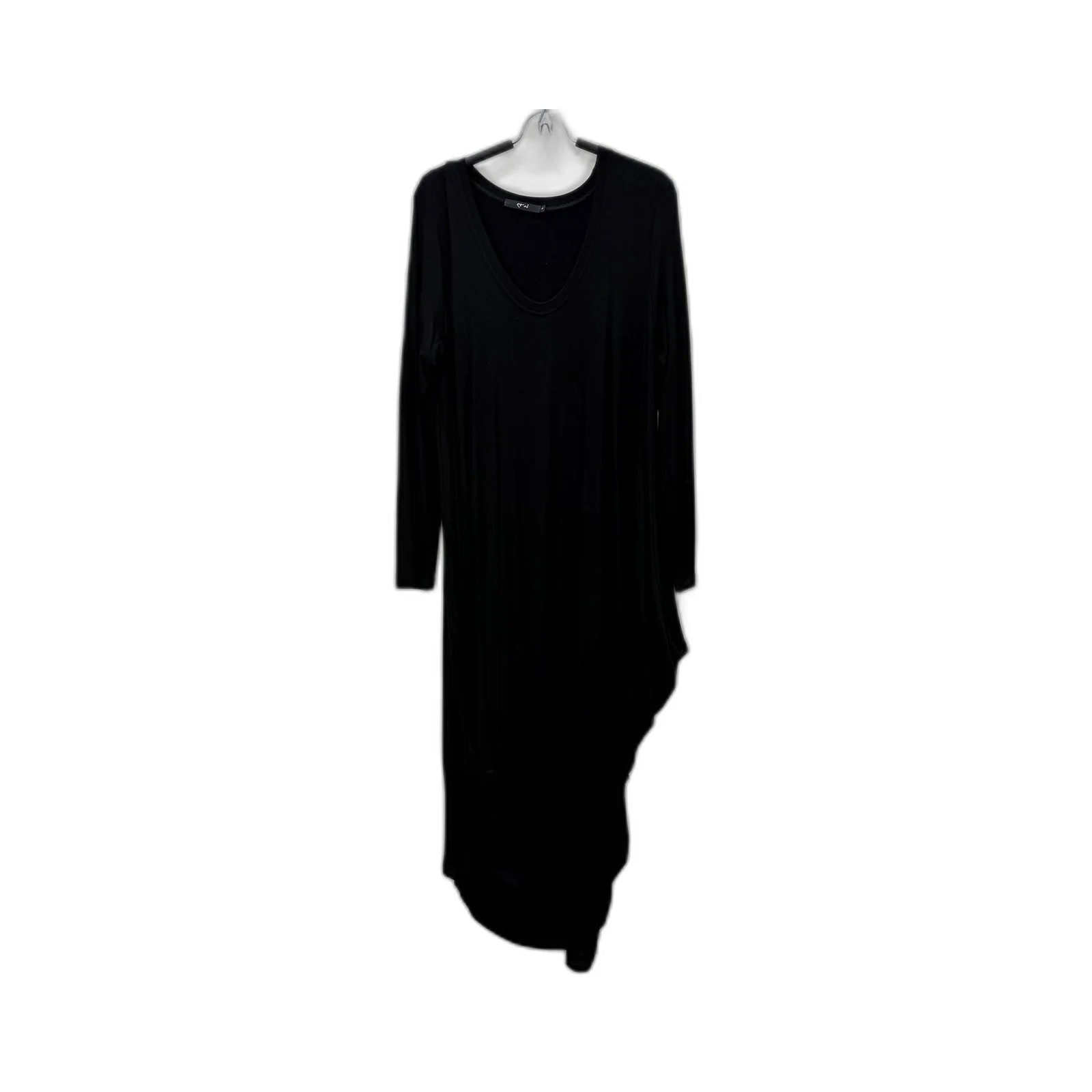 Etal Womens Asymmetric Hem Pullover Dress in Black Rayon Spandex Size 4
