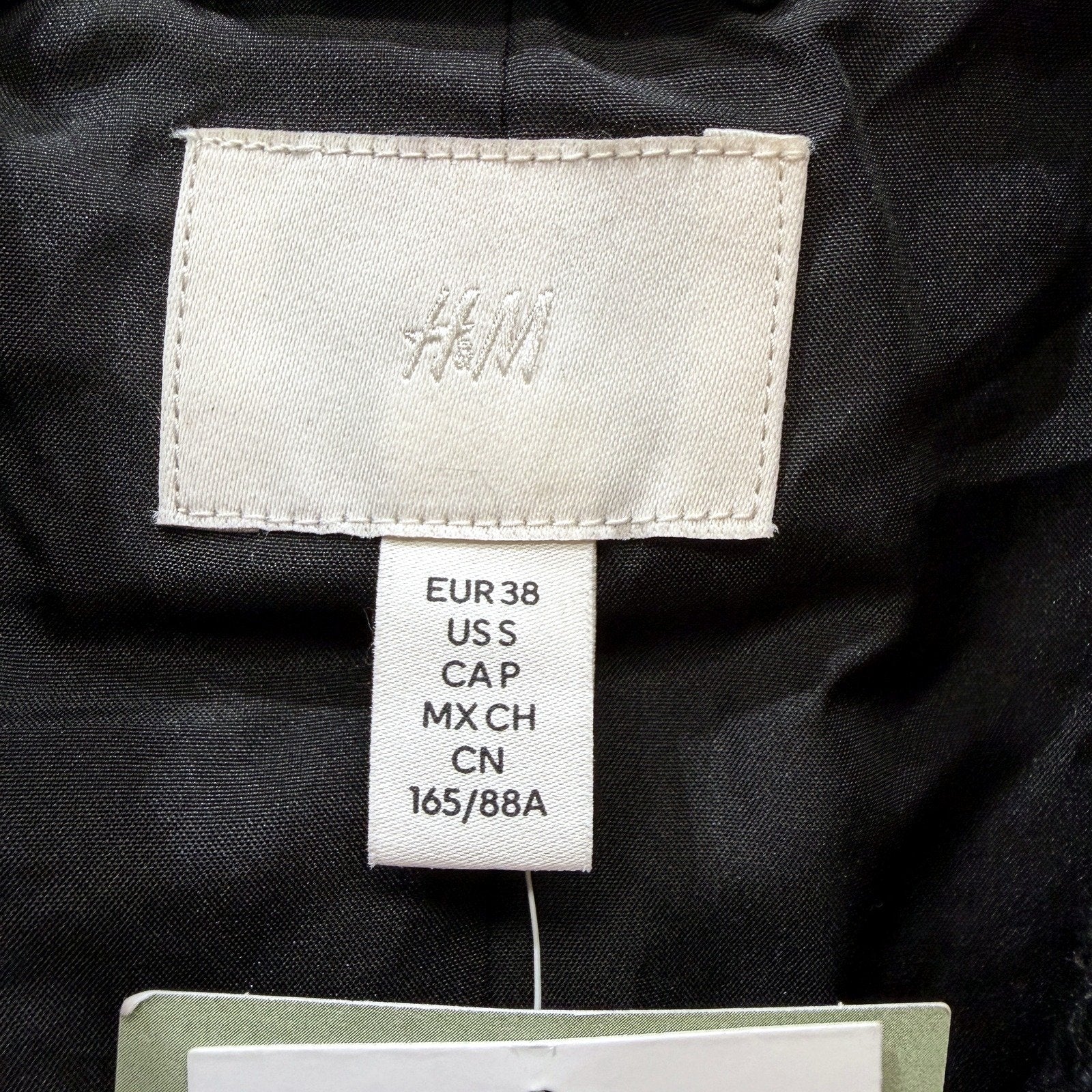 H&M Womens Wool Blend Textured Double Breasted Black Coat Size S NEW - Image 4