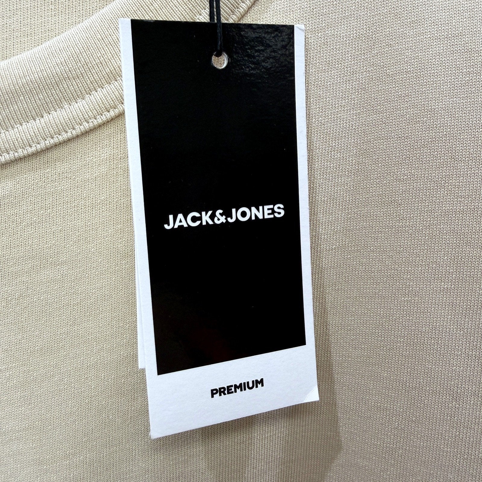 Jack & Jones Mens Oversized Crew Neck T-Shirt Cotton Summer Sand Size L NEW - Image 5