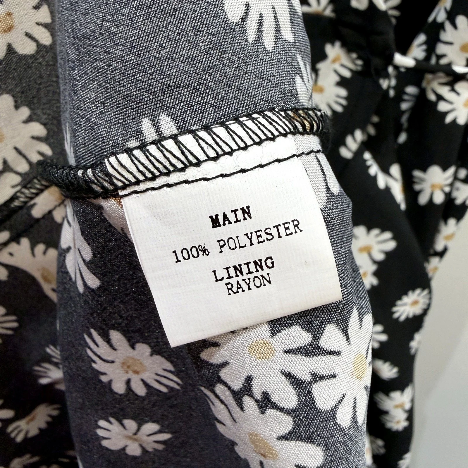 Hello Molly Womens Floral Print Wrap Dress Puff Sleeve Black White Size 10 - Image 4