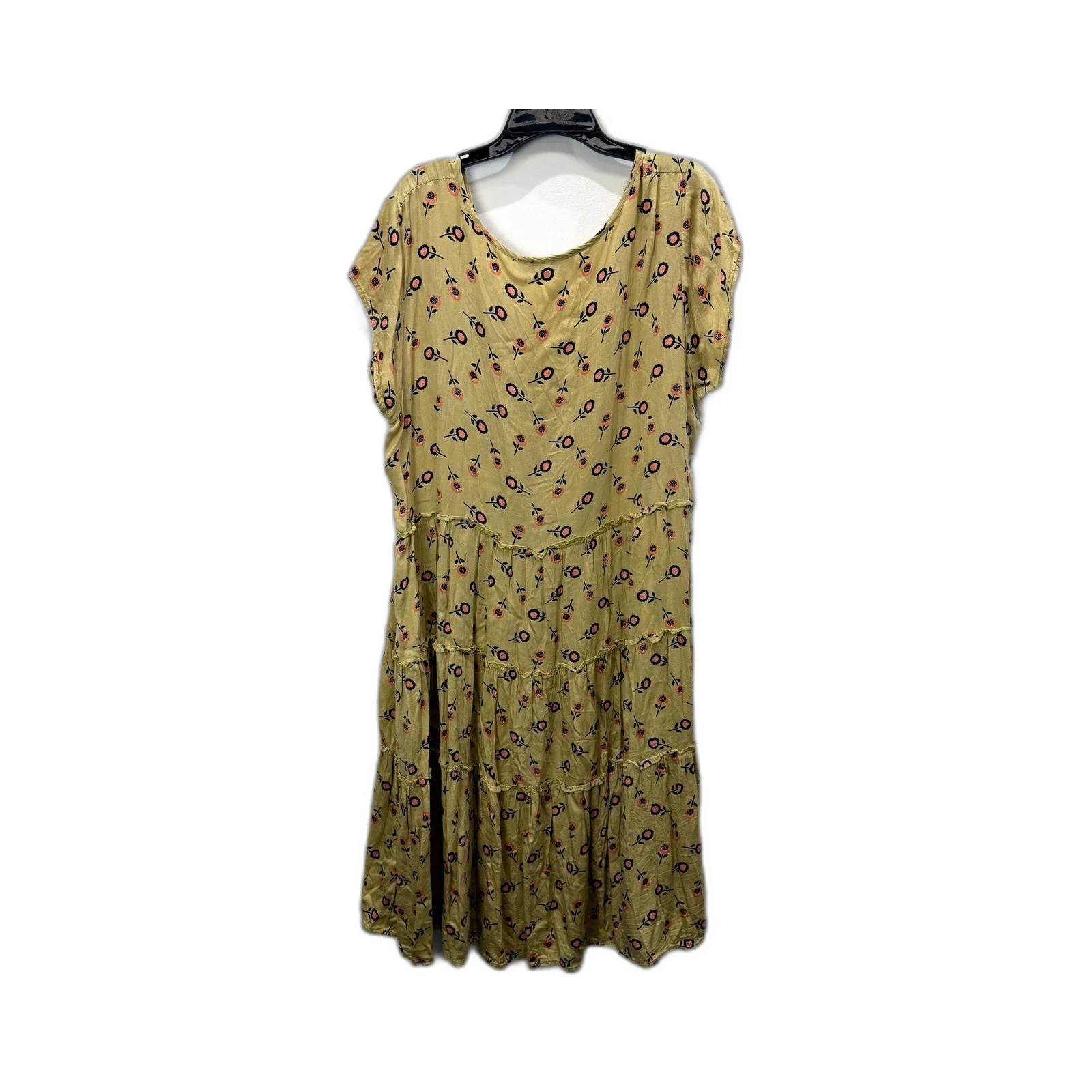 Ellis & Dewey Womens Floral Print Dress Puff Sleeve Ruffle Boho Vintage Size XL - Image 2