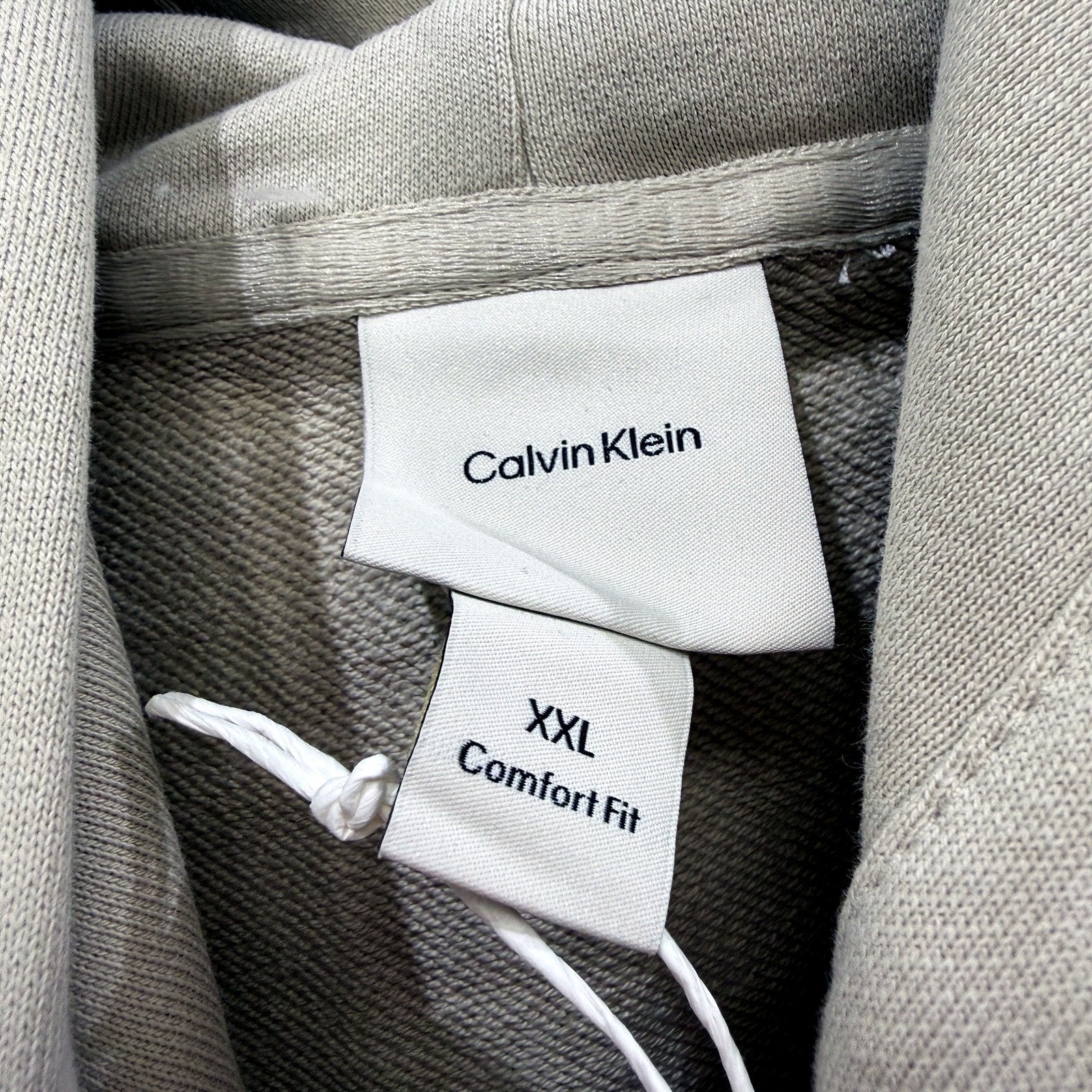 Calvin Klein Mens Comfort Pullover Hoodie in Beige, Size XXL NEW - Image 3