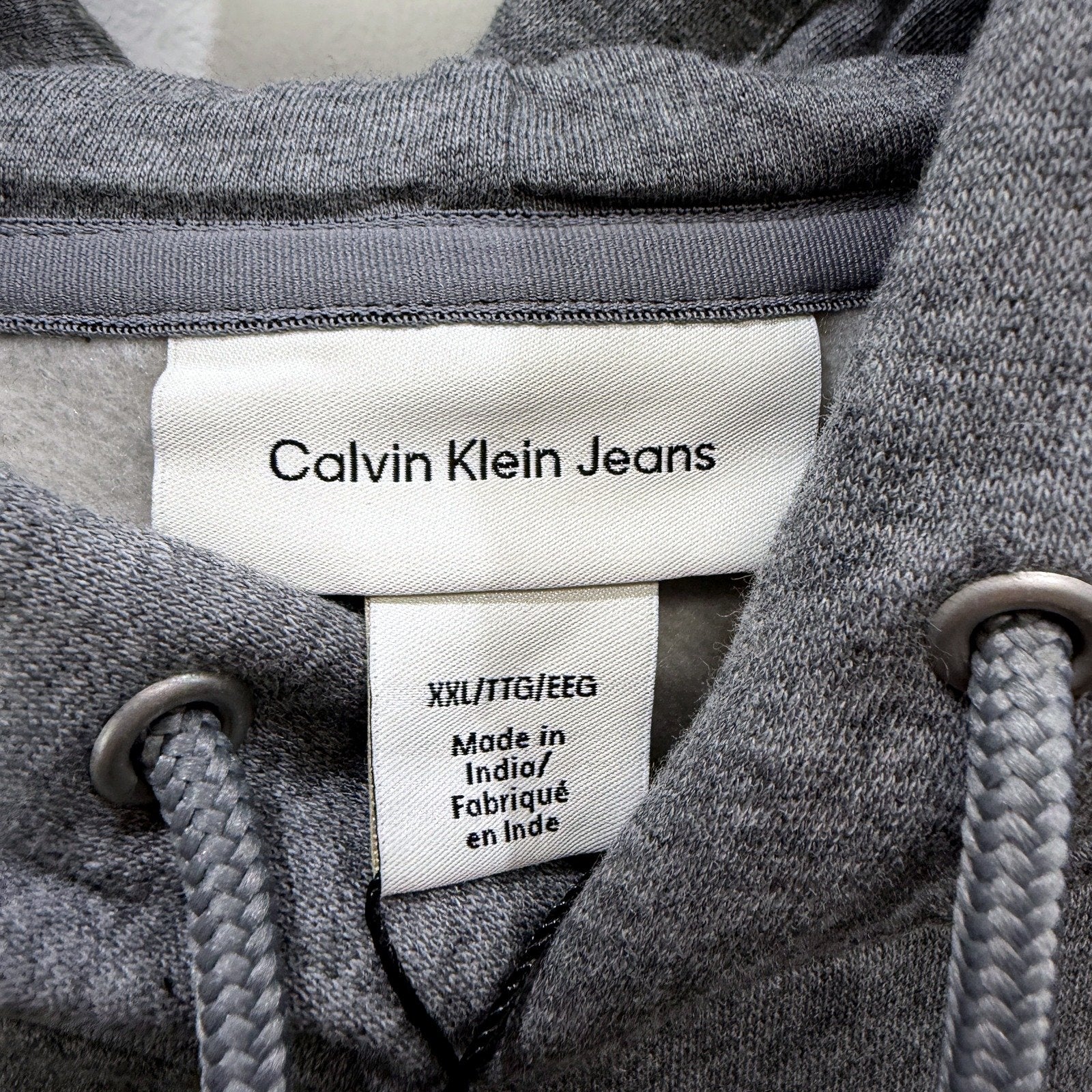 Calvin Klein Mens Monologa Fleece Pullover Hoodie Medium Gray Size 2XL NEW - Image 4