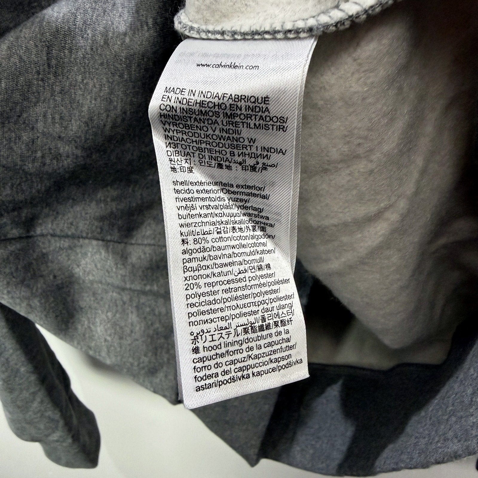 Calvin Klein Mens Monologa Fleece Pullover Hoodie Medium Gray Size 2XL NEW - Image 5