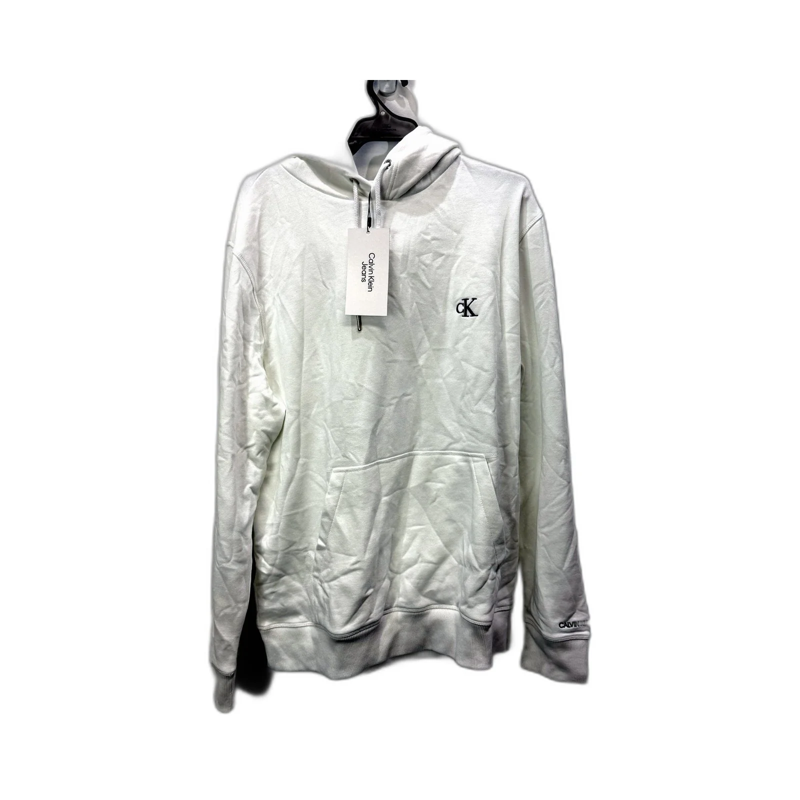 Calvin Klein Mens Pullover Sweatshirt in Bright White, XL Size NEW