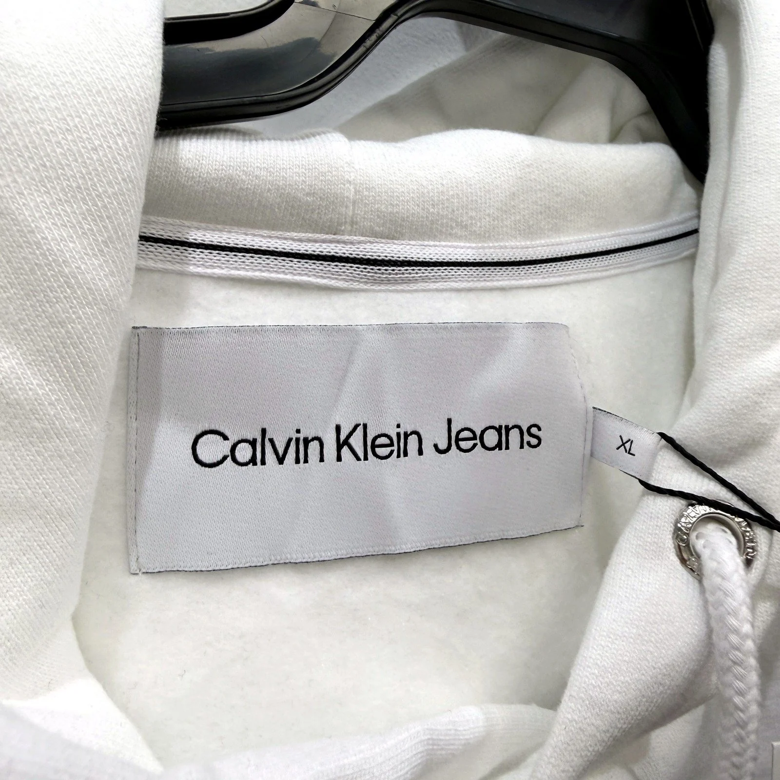 Calvin Klein Mens Pullover Sweatshirt in Bright White, XL Size NEW - Image 3