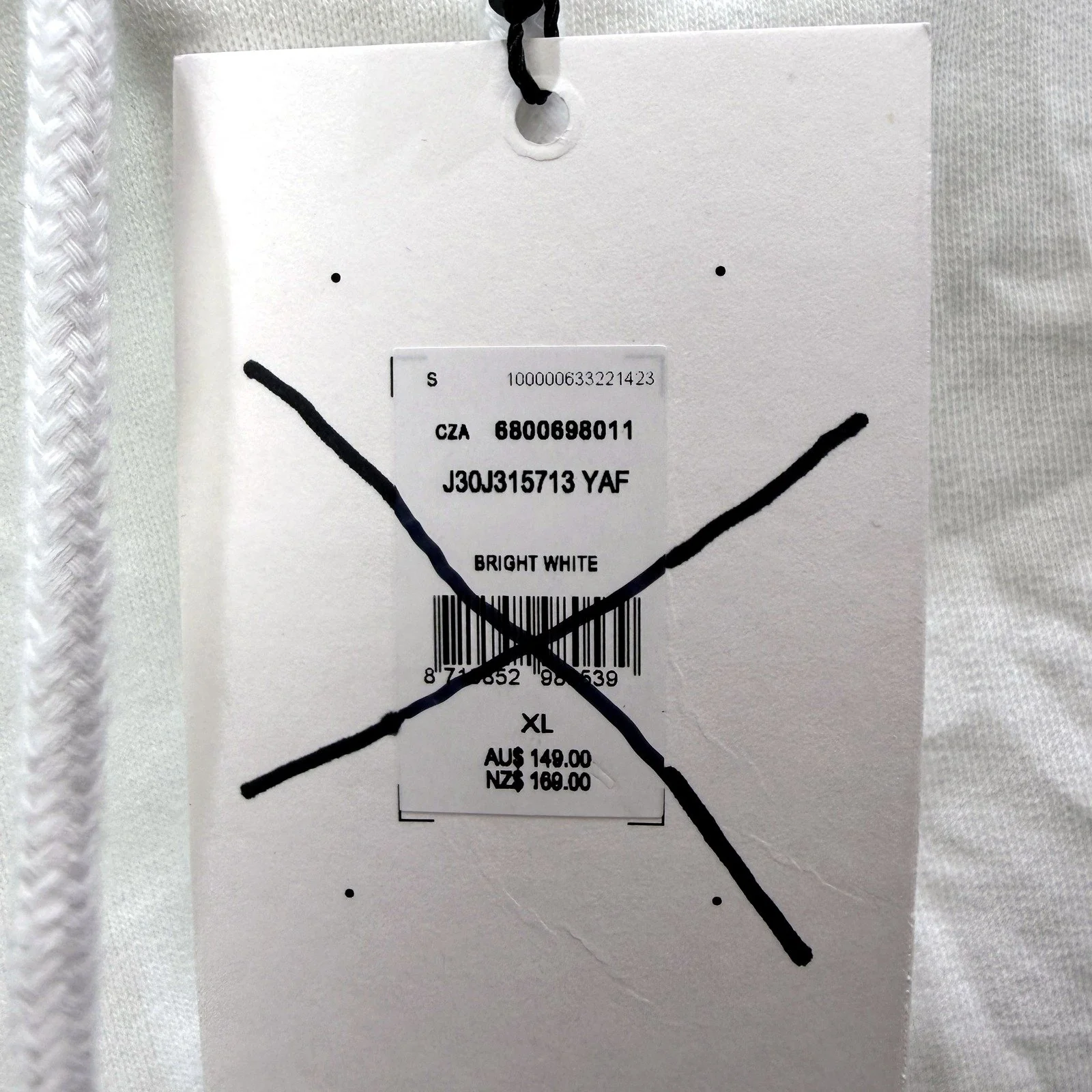 Calvin Klein Mens Pullover Sweatshirt in Bright White, XL Size NEW - Image 4