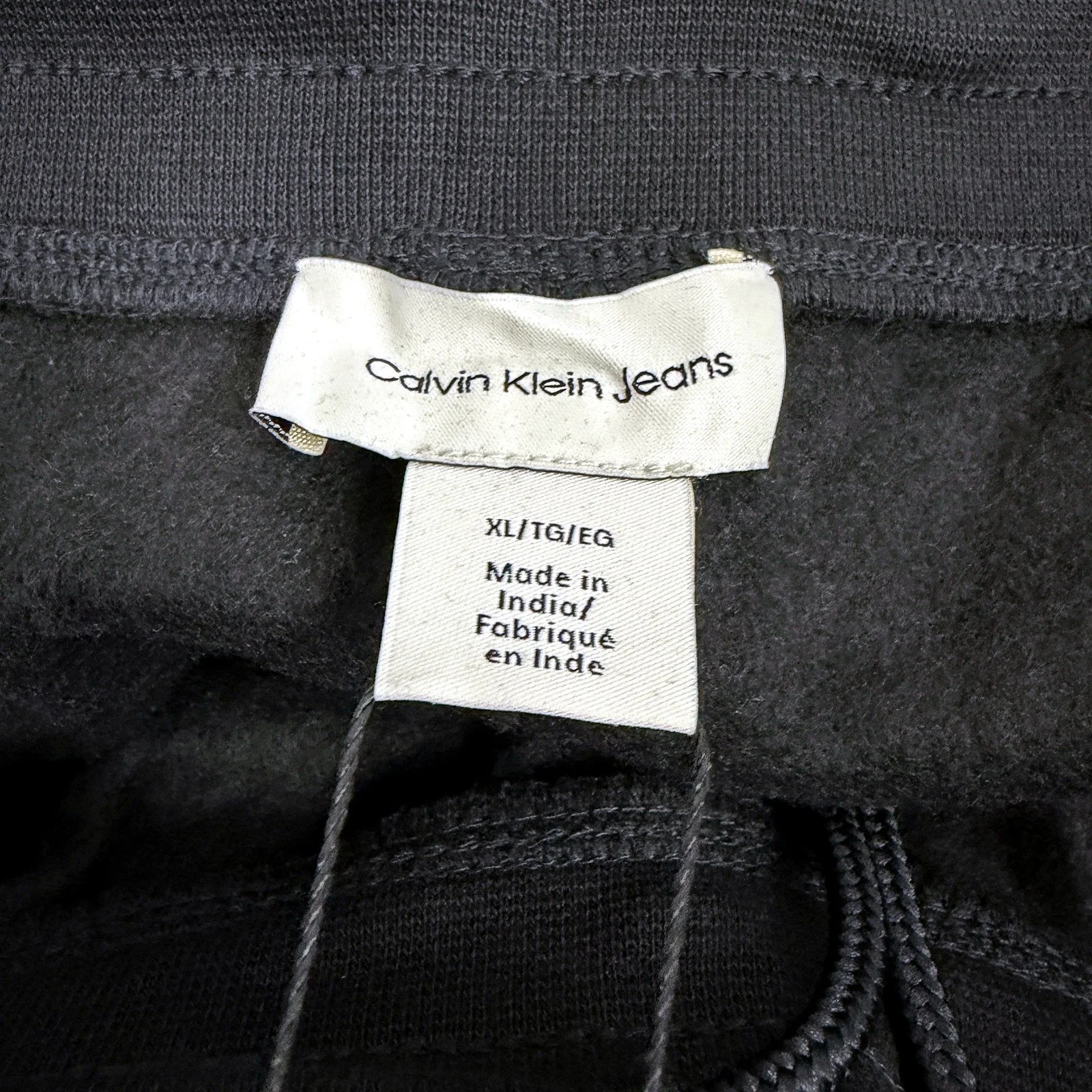 Calvin Klein Mens Fleece Jogger Pants in Black, Size XL NEW - Image 4