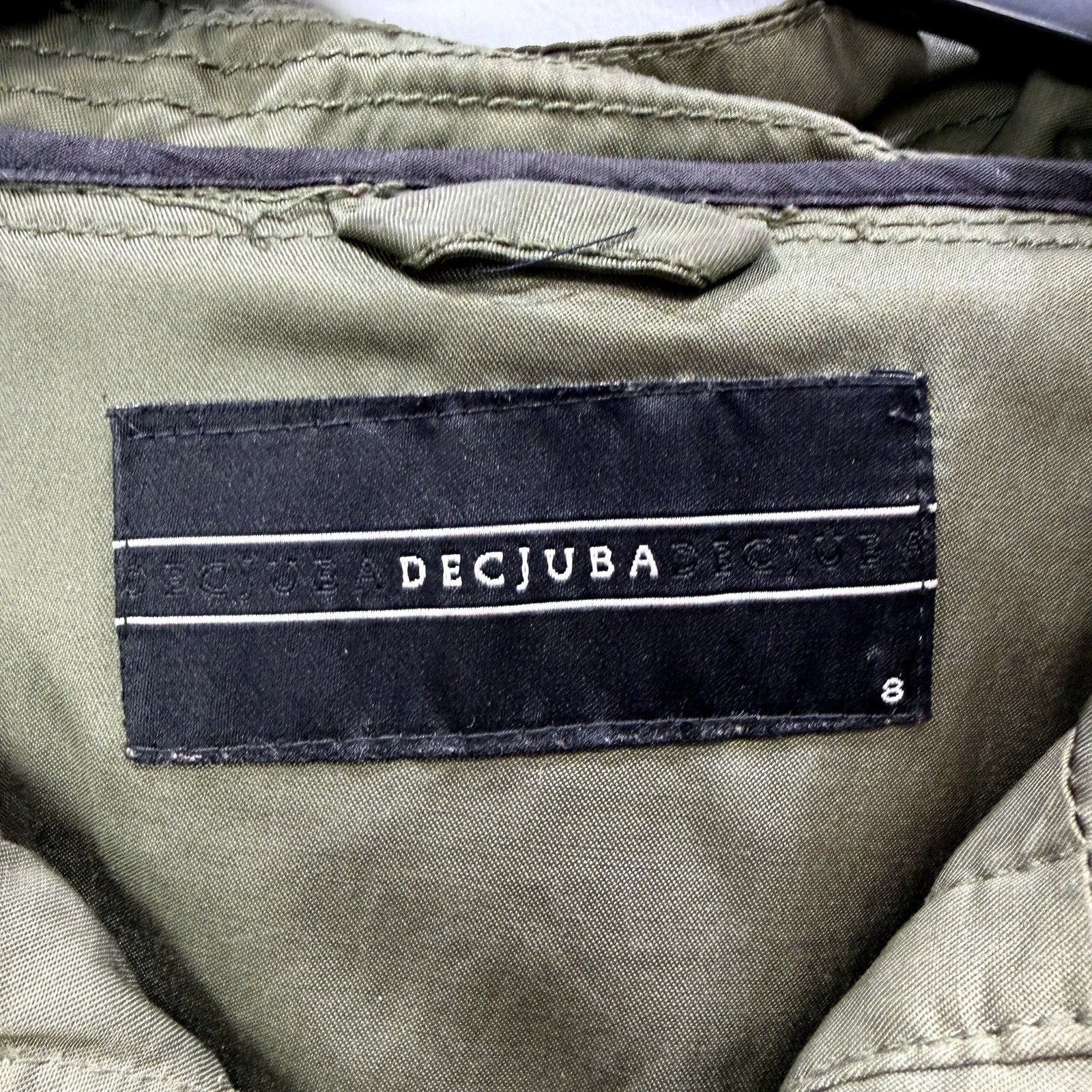 Deciuba Womens Military Parka Hooded Olive Green Jacket by in Size 8 - Image 3
