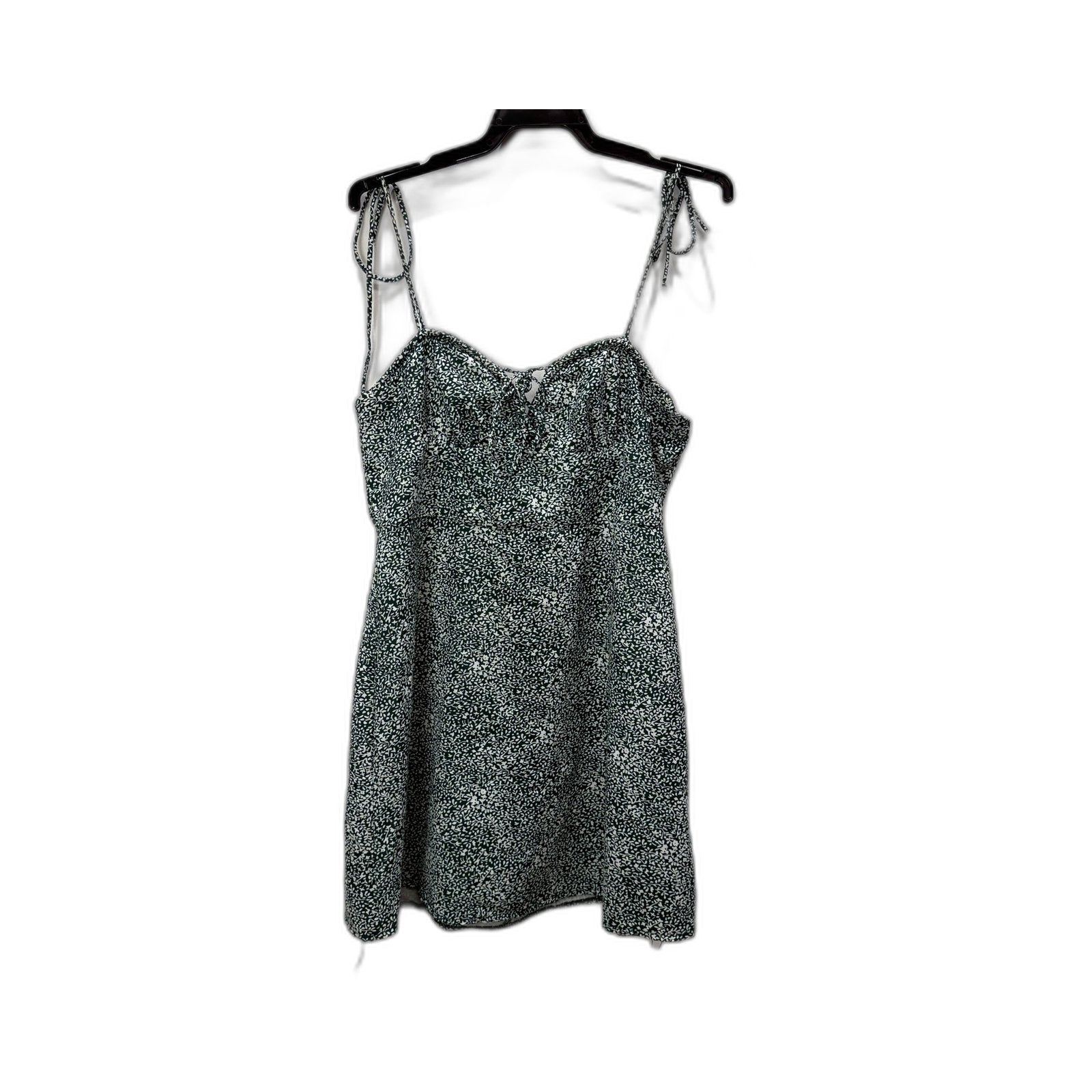 Rumor Womens Green and White Sequin Tank Dress Cocktail Party Holiday Size 12