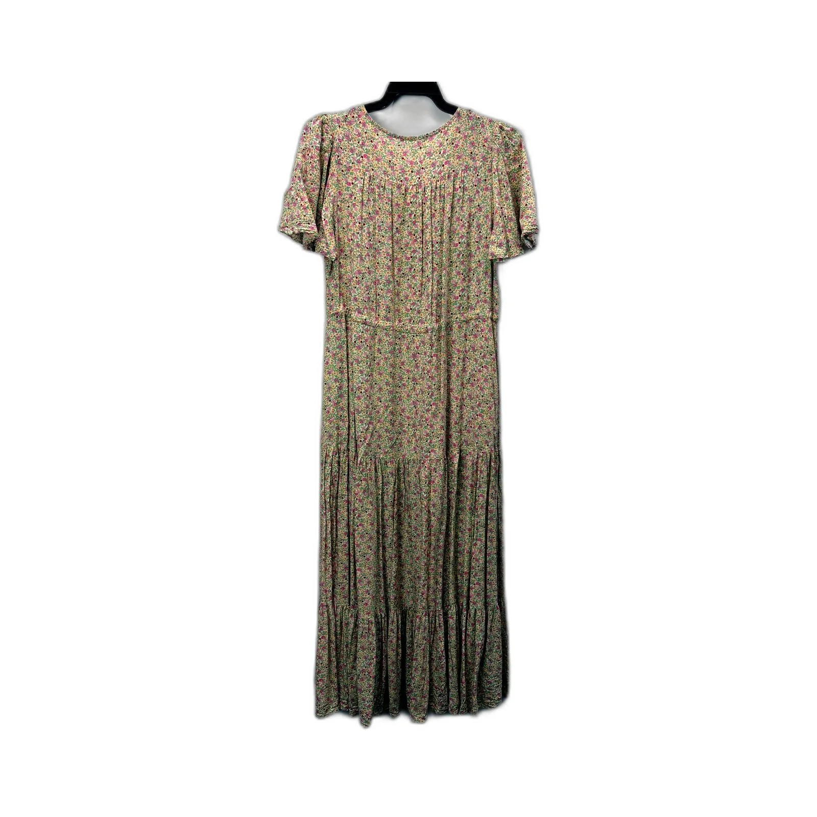Proud Poppy Clothing Womens Floral Print Tiered Puff Sleeve Dress Multi Color - Image 2