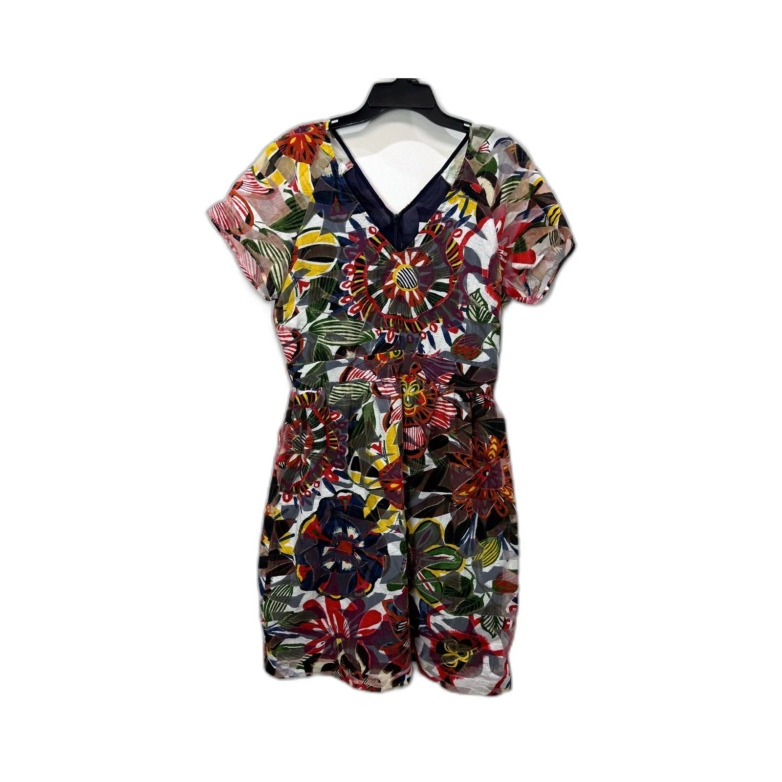 Max&CO Womens Floral Print Puff Sleeve V-Neck Dress Multicolor Size 10 - Image 2