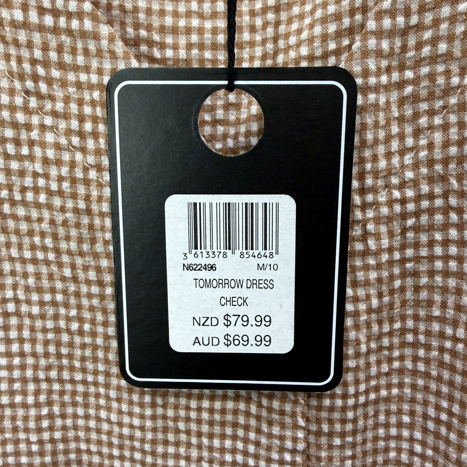 Nunui Womens Tiered Button Front Gingham Dress Casual Sleeveless Size 10 NEW - Image 4