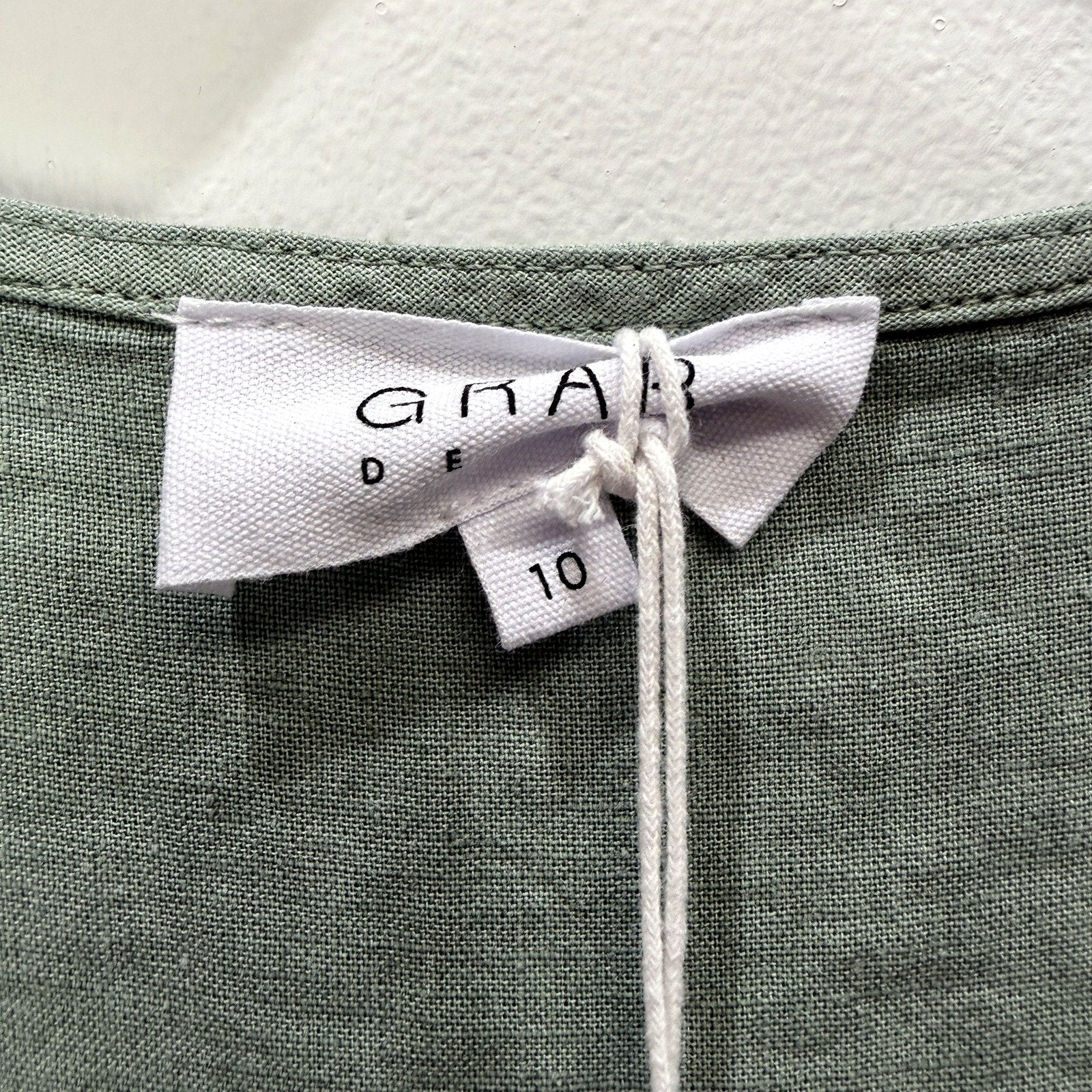 GNAR Womens Tiered Linen Viscose Puff Sleeve Dress in Sage Size 10 NEW - Image 3