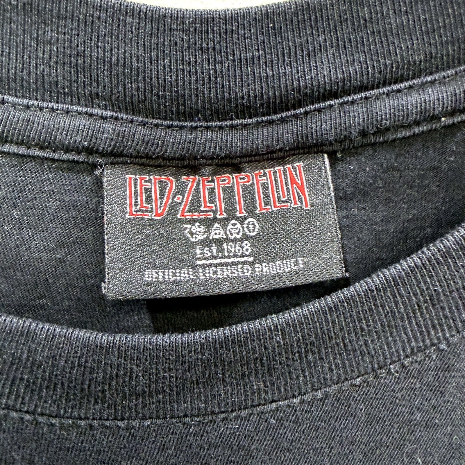 Led Zeppelin Mens Vintage Rock Band Black T-Shirt for Small Size - Image 3