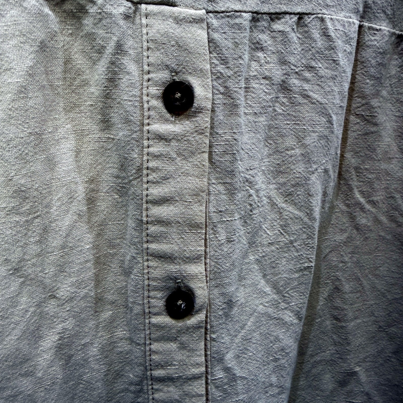 Mesop Womens Oversized Beige Button-Down Linen Shirt by - Size 10 - Image 5