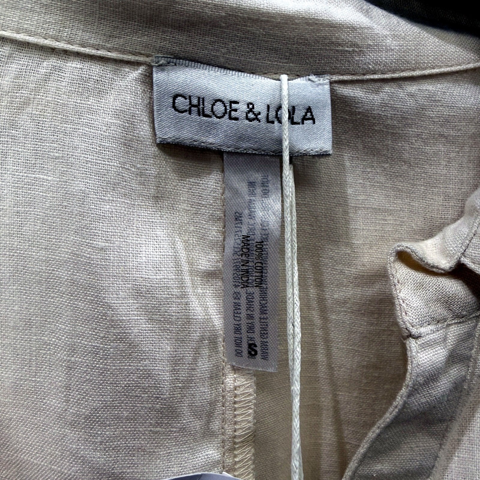 Chloe & Lola Womens Cotton Sleepwear Robe Cozy Loungewear in Cream NEW - Image 3