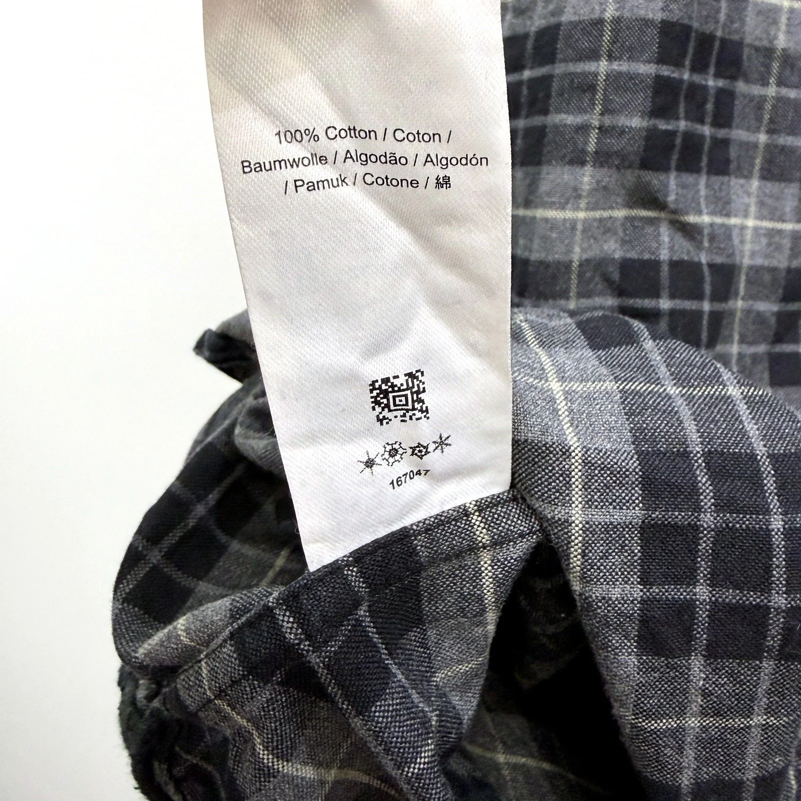 Fred Perry Mens Plaid Flannel Shirt in Black and Gray Cotton, Size L - Image 4