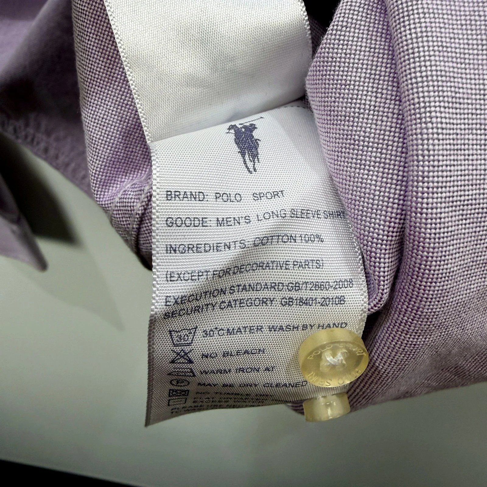 Polo Sport Mens Long Sleeve Cotton Casual Purple Shirt Size L NEW - Image 4