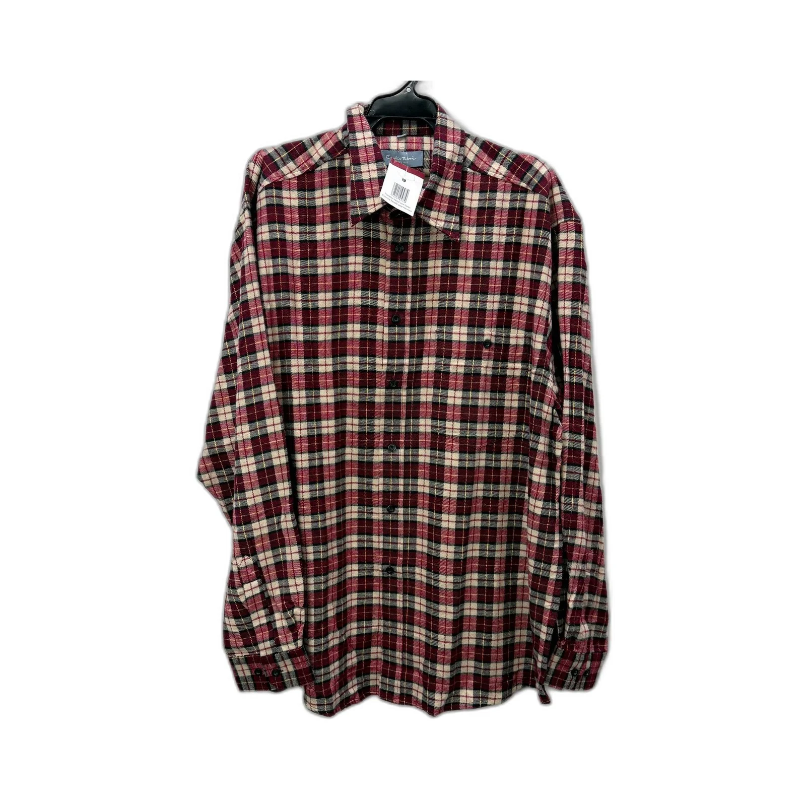 Modern Man Mens Plaid Flannel Shirt Multi Color Cotton Button-Down Size L NEW