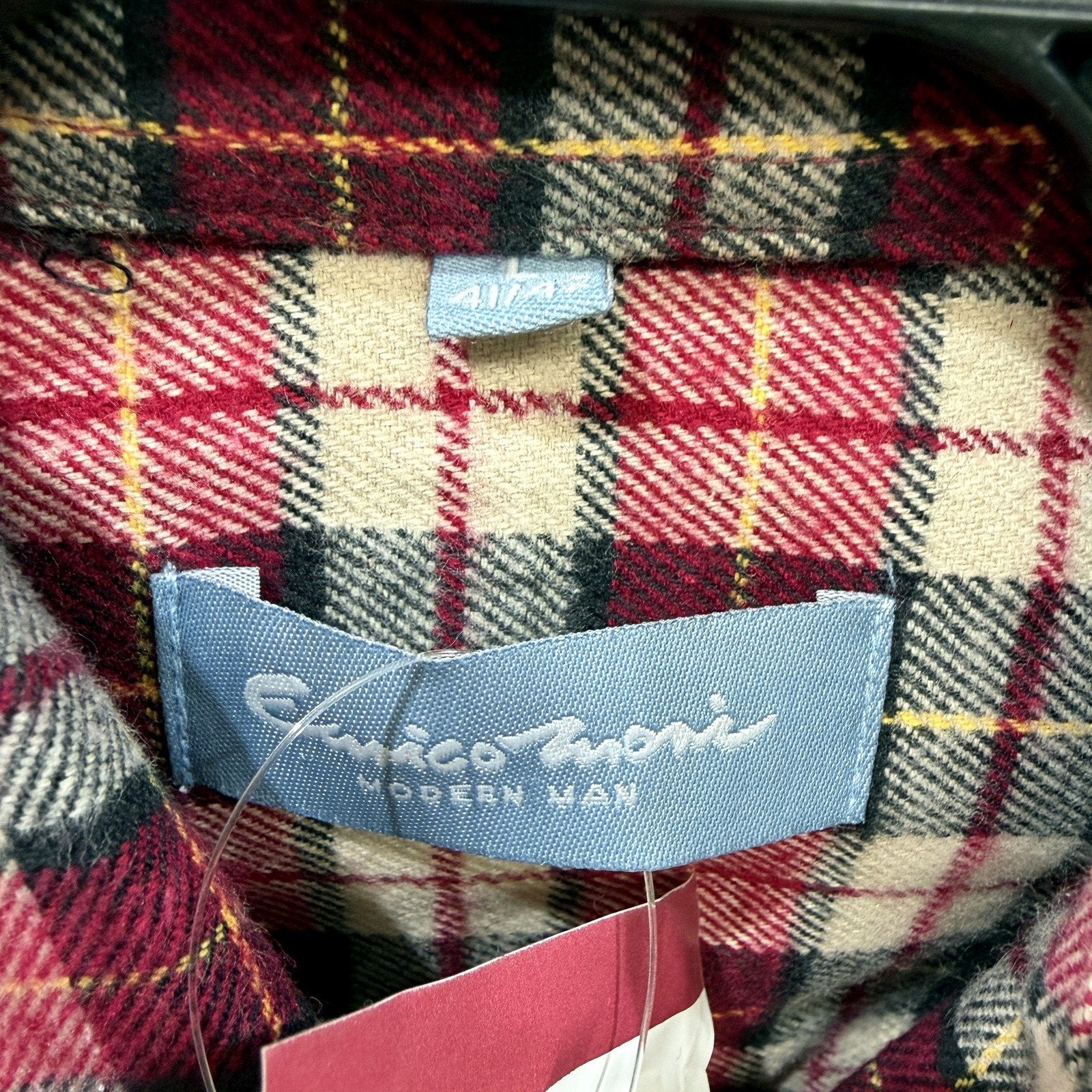 Modern Man Mens Plaid Flannel Shirt Multi Color Cotton Button-Down Size L NEW - Image 4