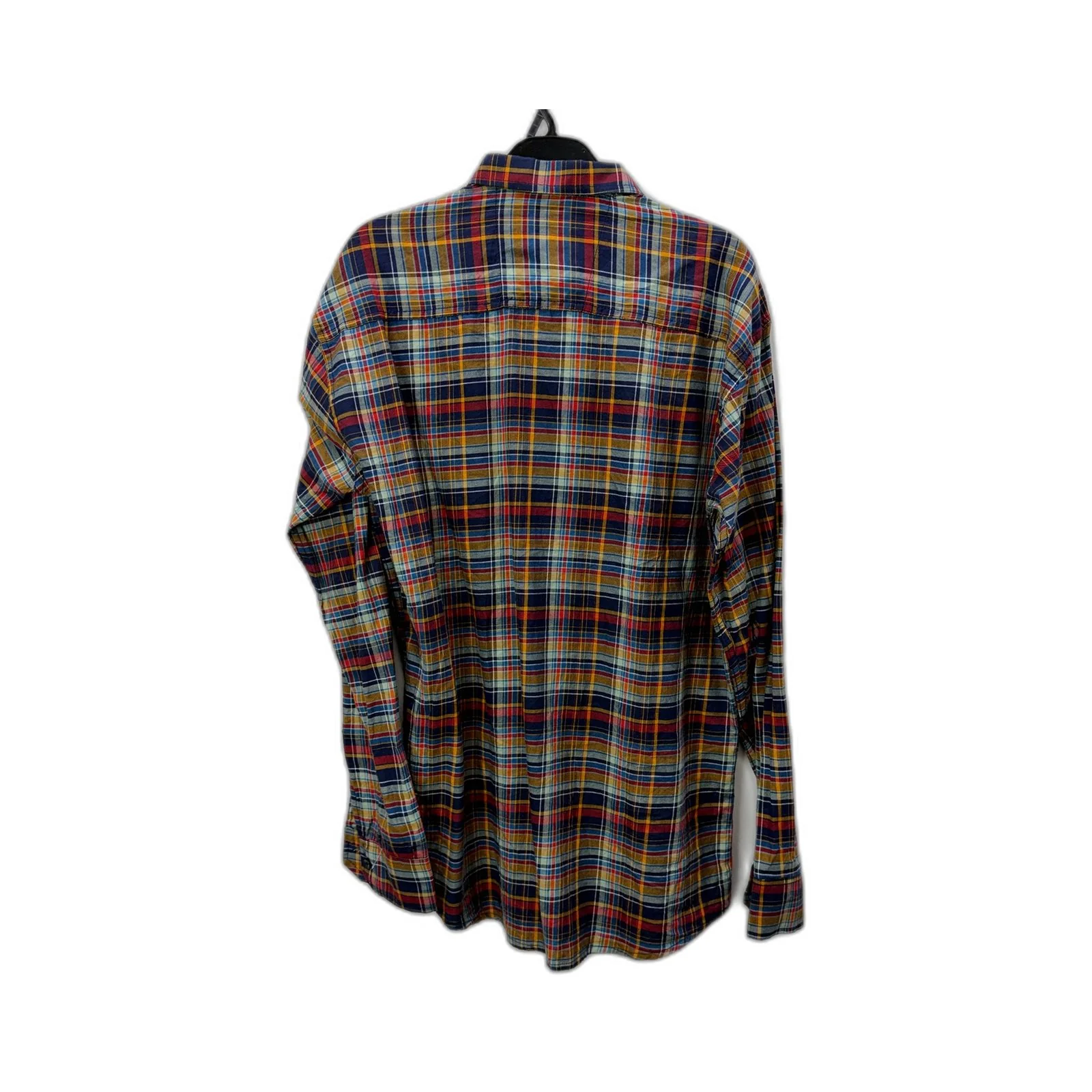 Numero Cotton Mens Plaid Button-Down Shirt Casual Vintage Multi Color Size XL - Image 2